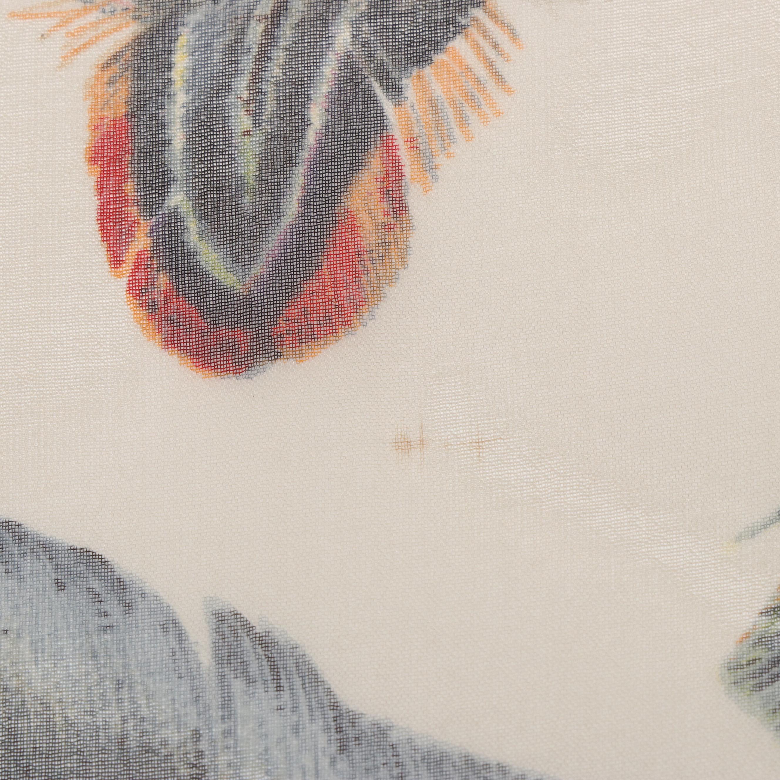 Hermès "Plumes" Silk Chiffon Scarf