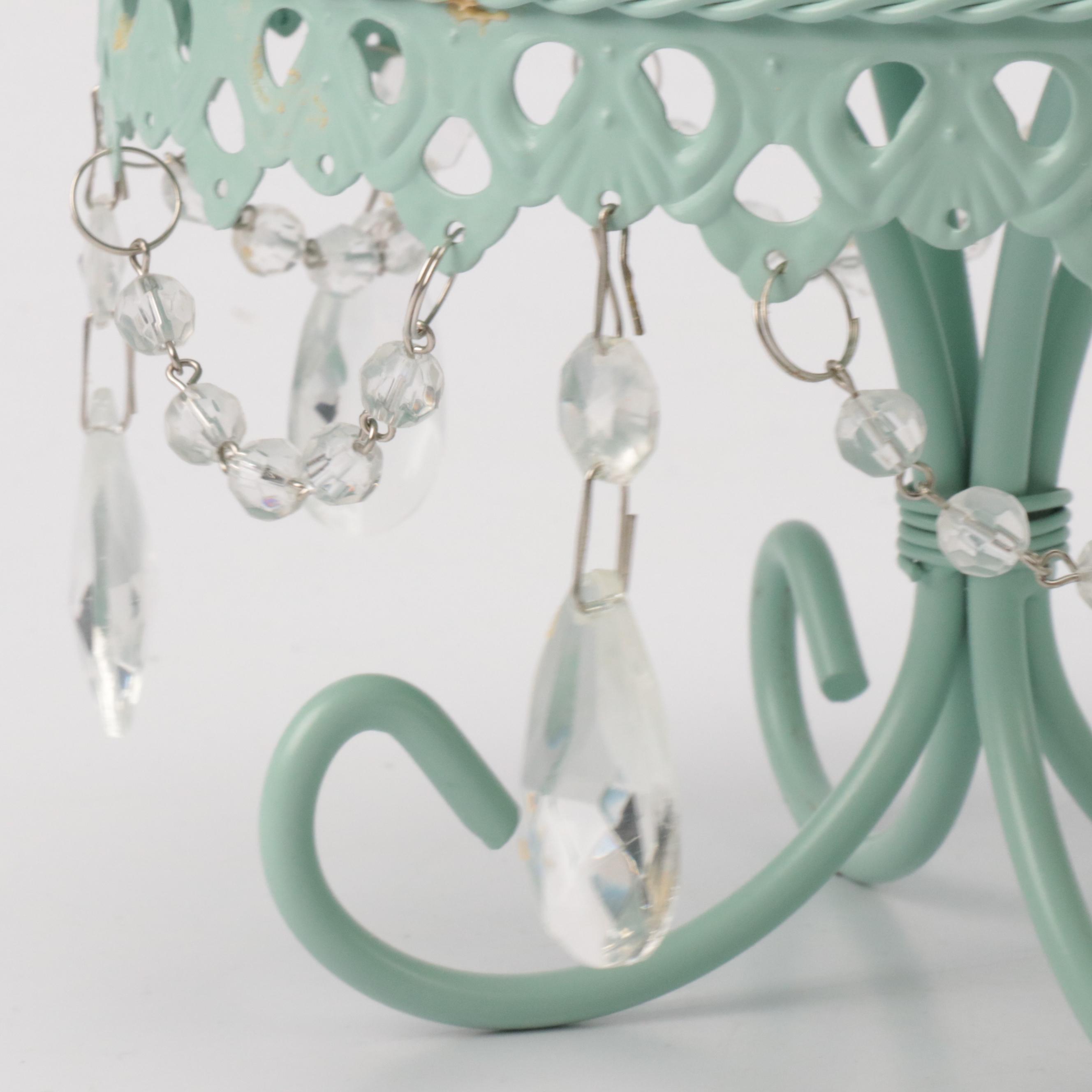 Plastic Wedding Cake Toppers with Decorative Cakes on Stands