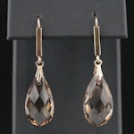 Vintage 8K Smoky Quartz Dangle Earrings