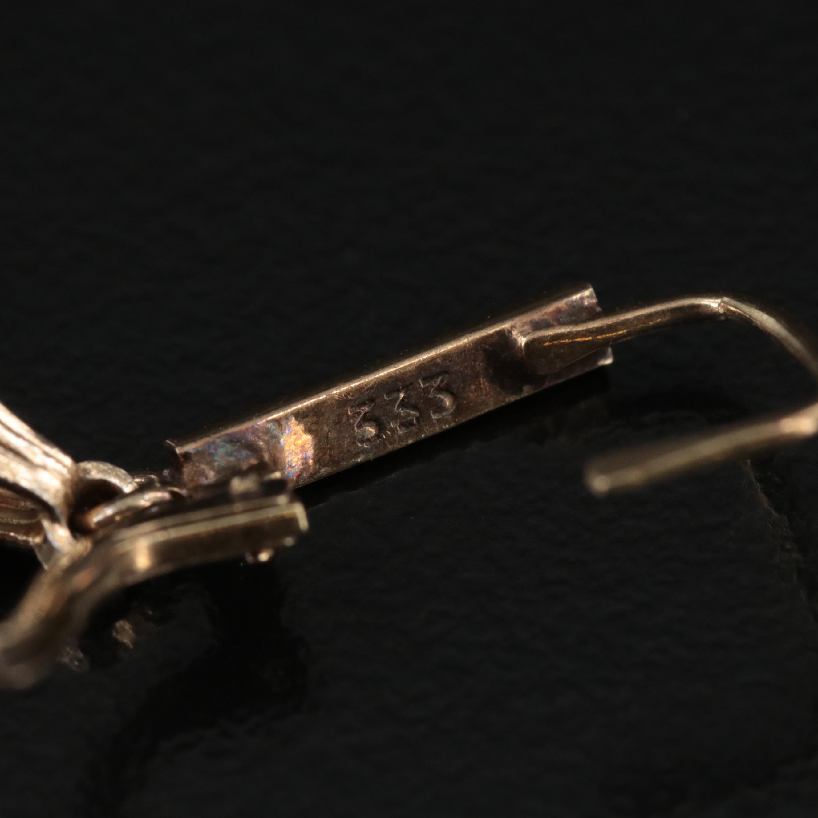 Vintage 8K Smoky Quartz Dangle Earrings