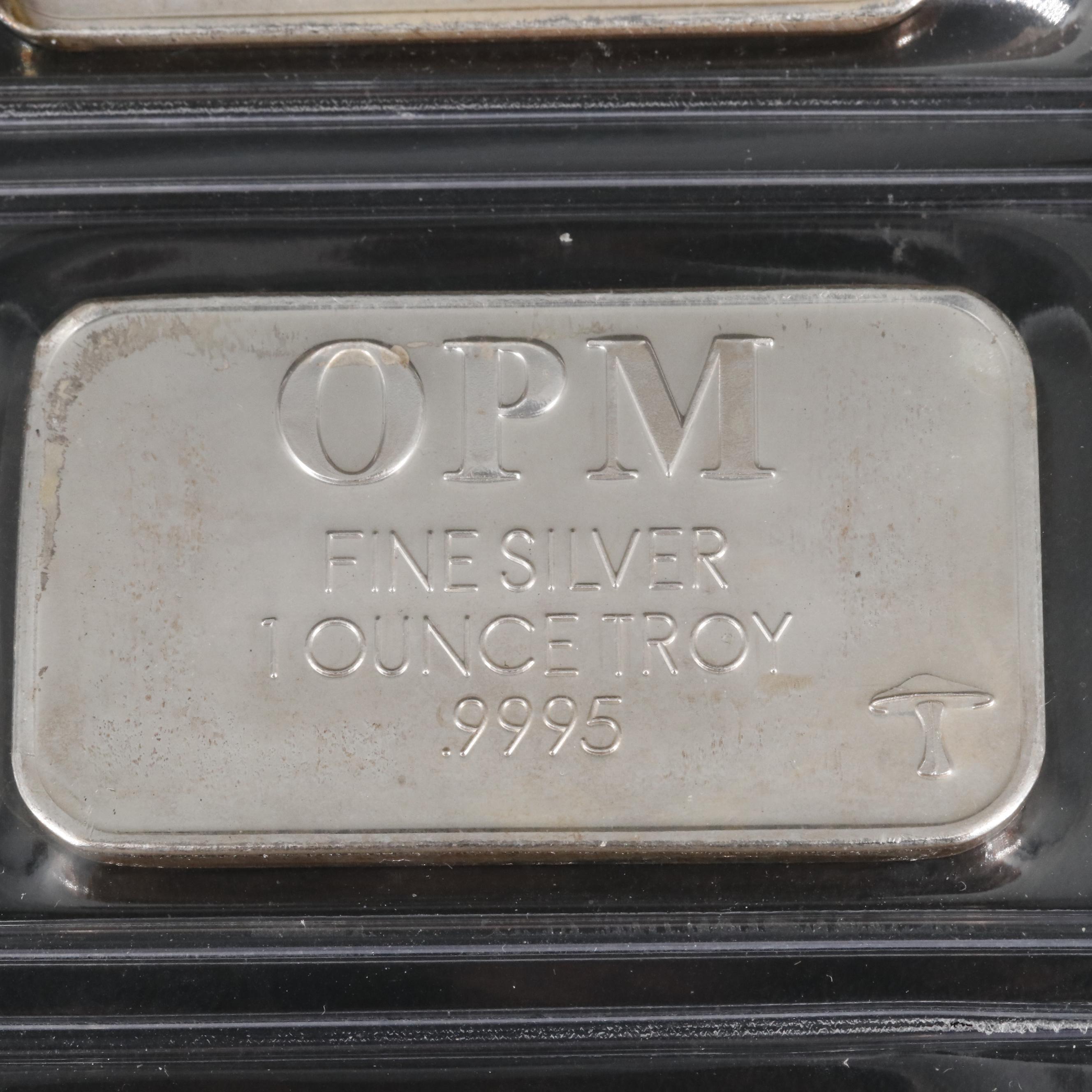 Group of Ten Ohio Precious Metals One Ounce Silver Bars