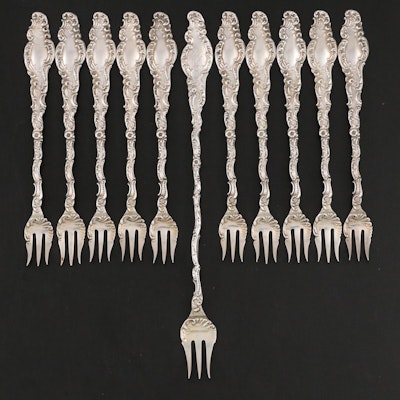 Durgin "Watteau" Sterling Silver Cocktail and Lobster Forks