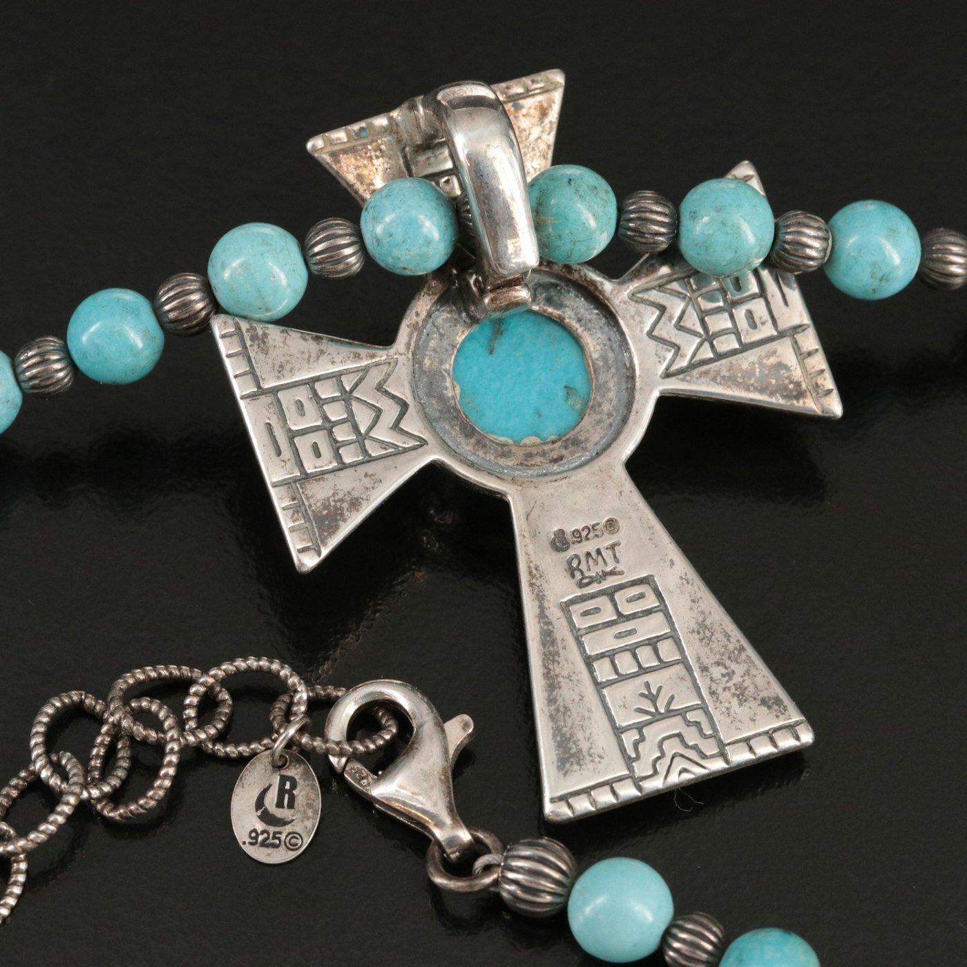 Roderick and Marilyn Tenorio (Kewa) for Relios Sterling Turquoise Cross ...