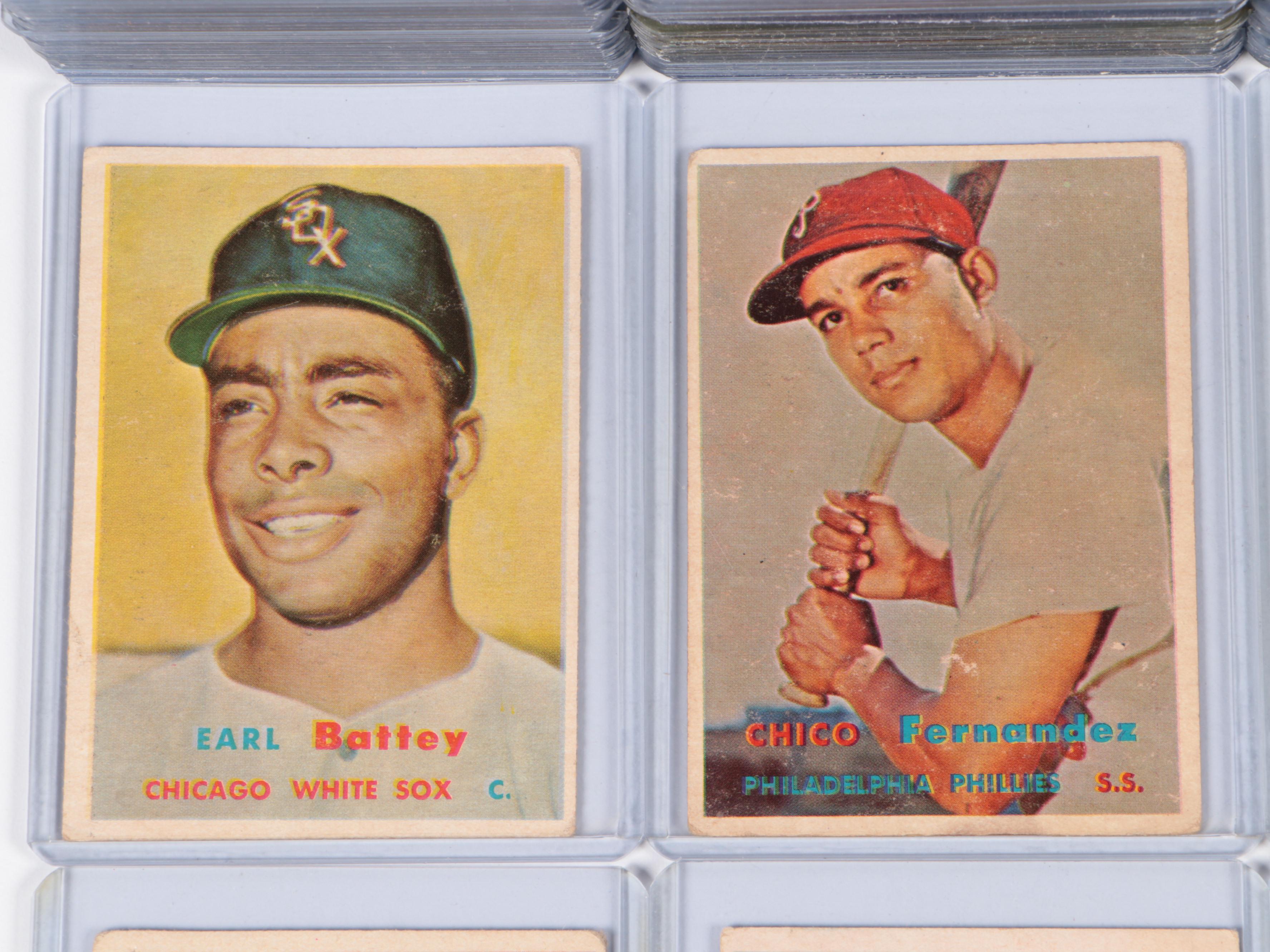 1957 Topps Baseball Cards Featuring Ned Garver, Earl Battey, and More