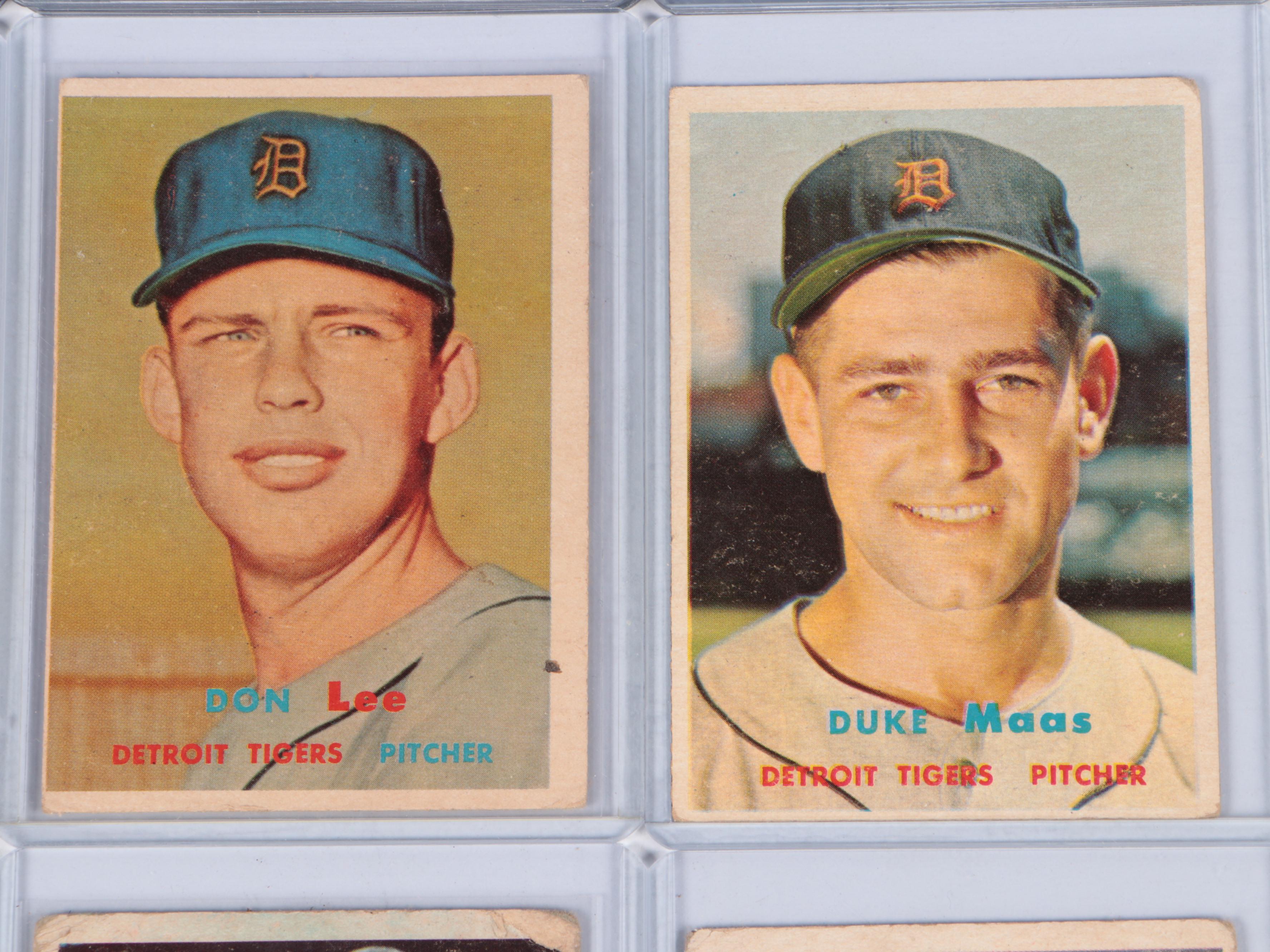 1957 Topps Baseball Cards Featuring Ned Garver, Earl Battey, and More