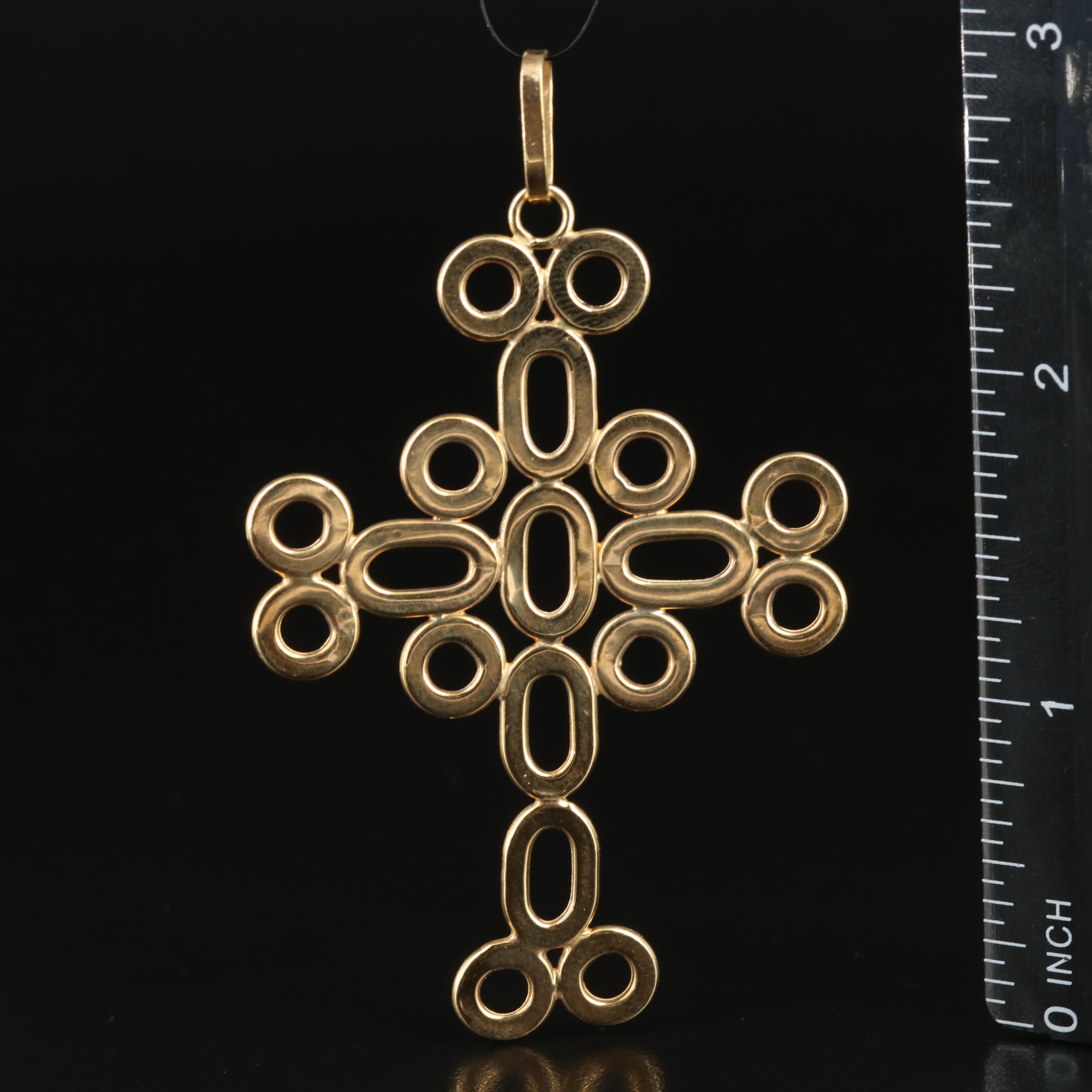 Italian 14K Cross Pendant