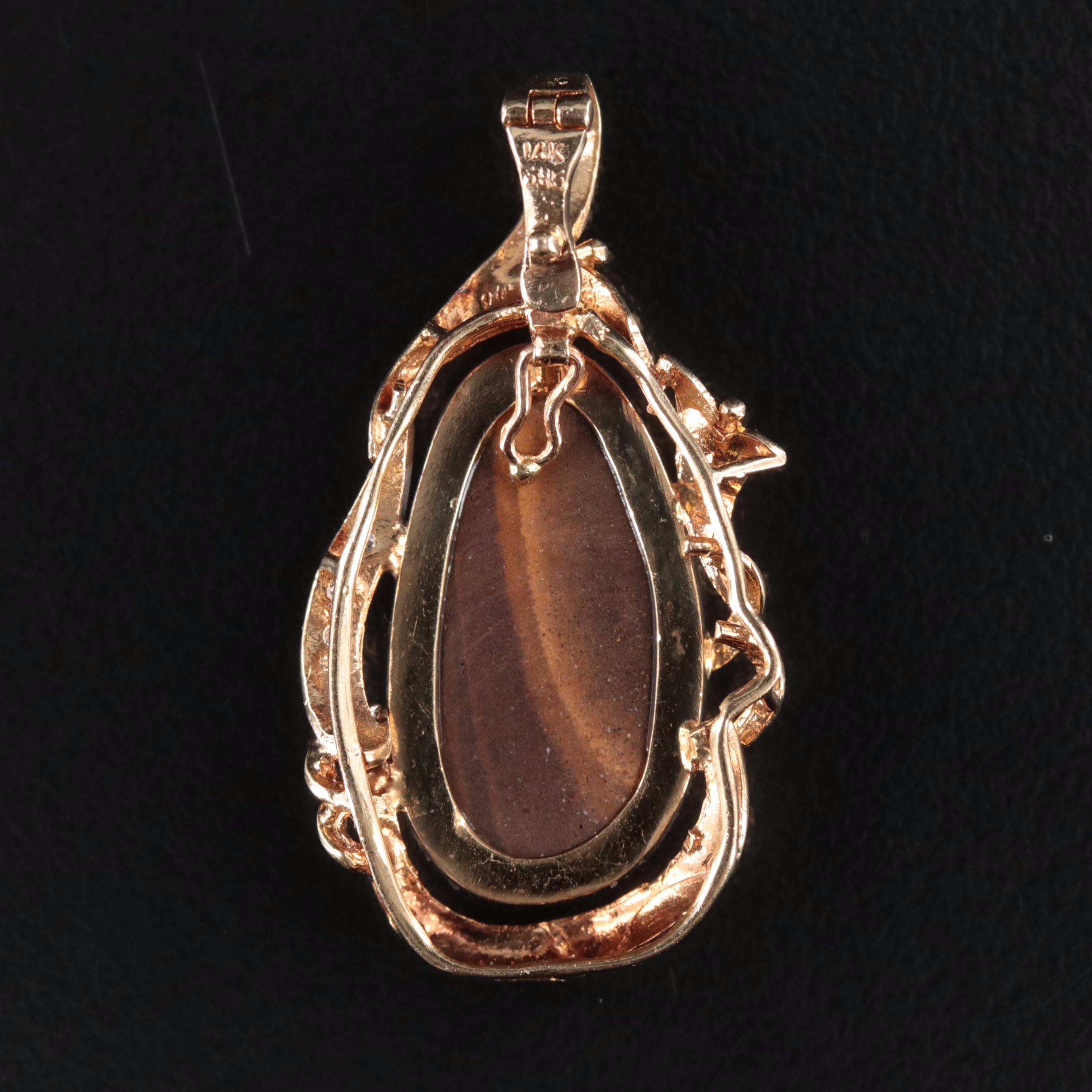 14K Opal and Diamond Enhancer Pendant
