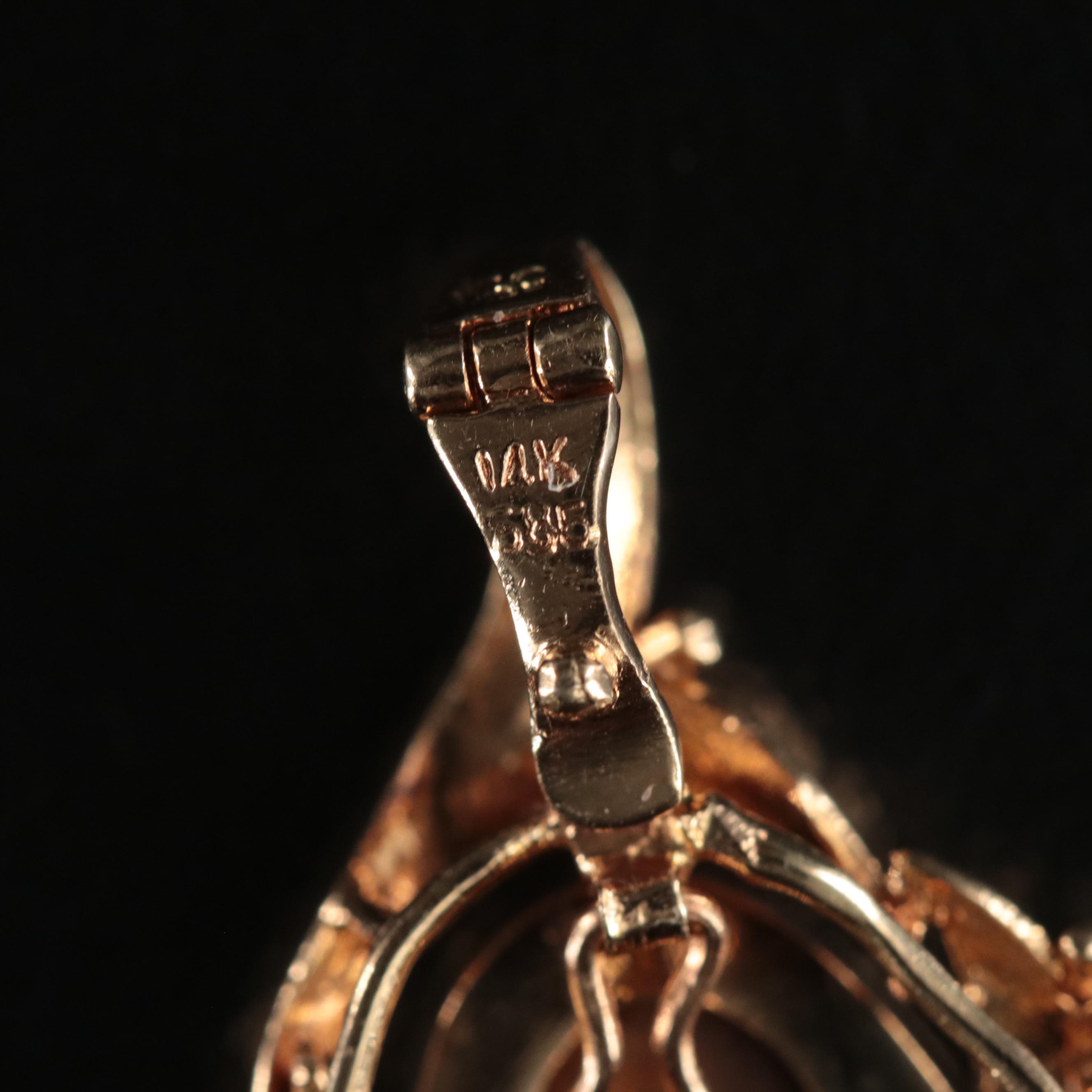 14K Opal and Diamond Enhancer Pendant