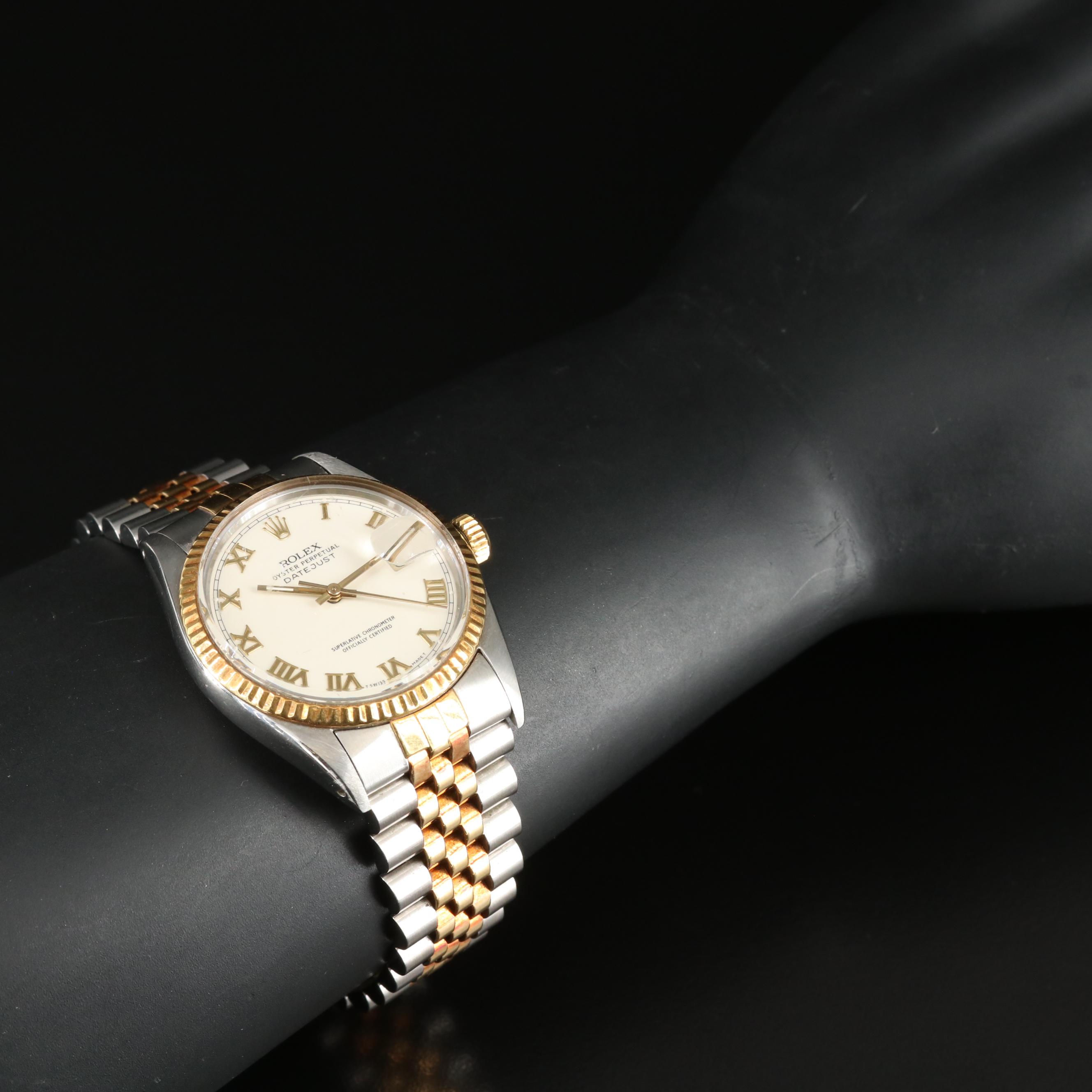 1985 Rolex Roman Dial Two-Tone Datejust Watch
