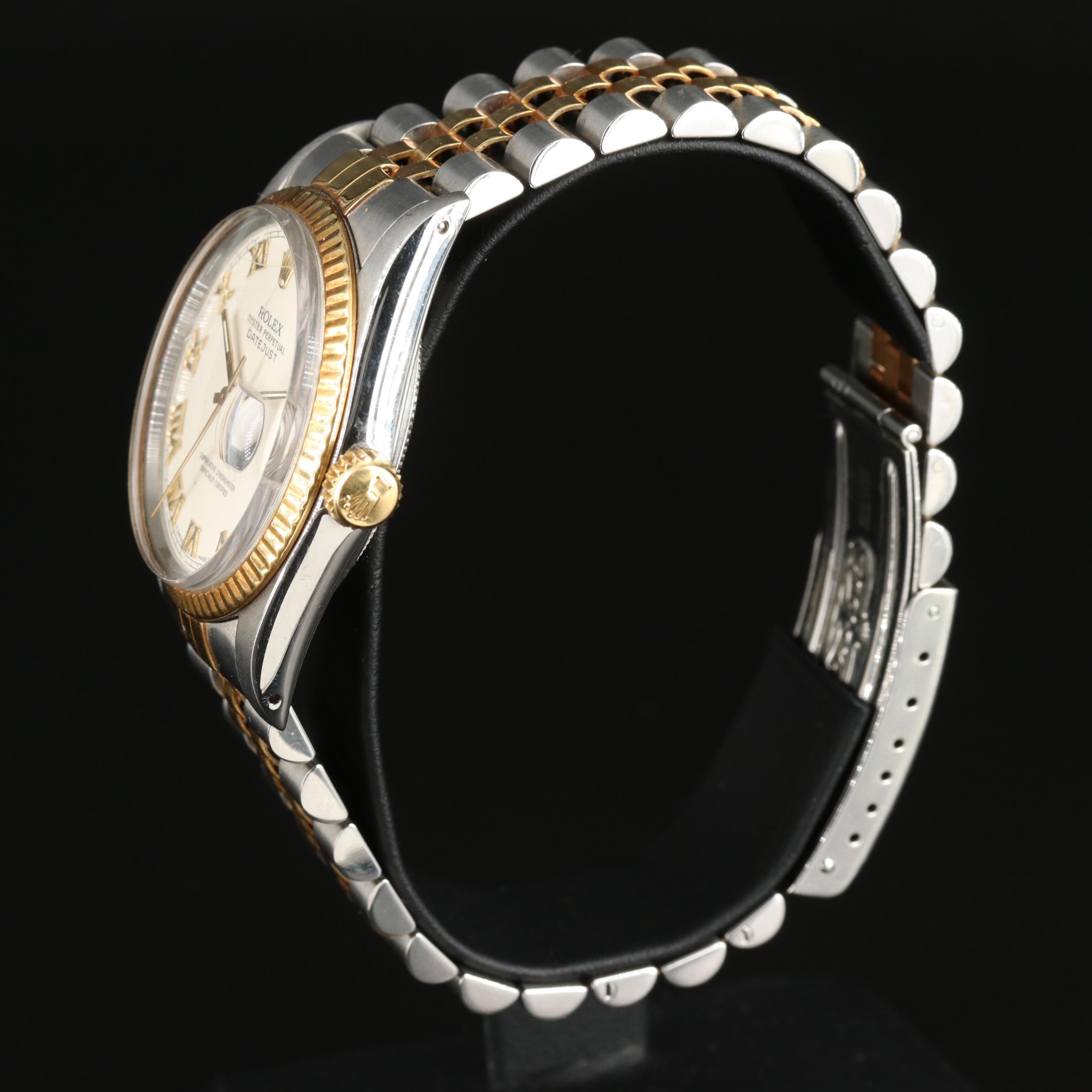 1985 Rolex Roman Dial Two-Tone Datejust Watch