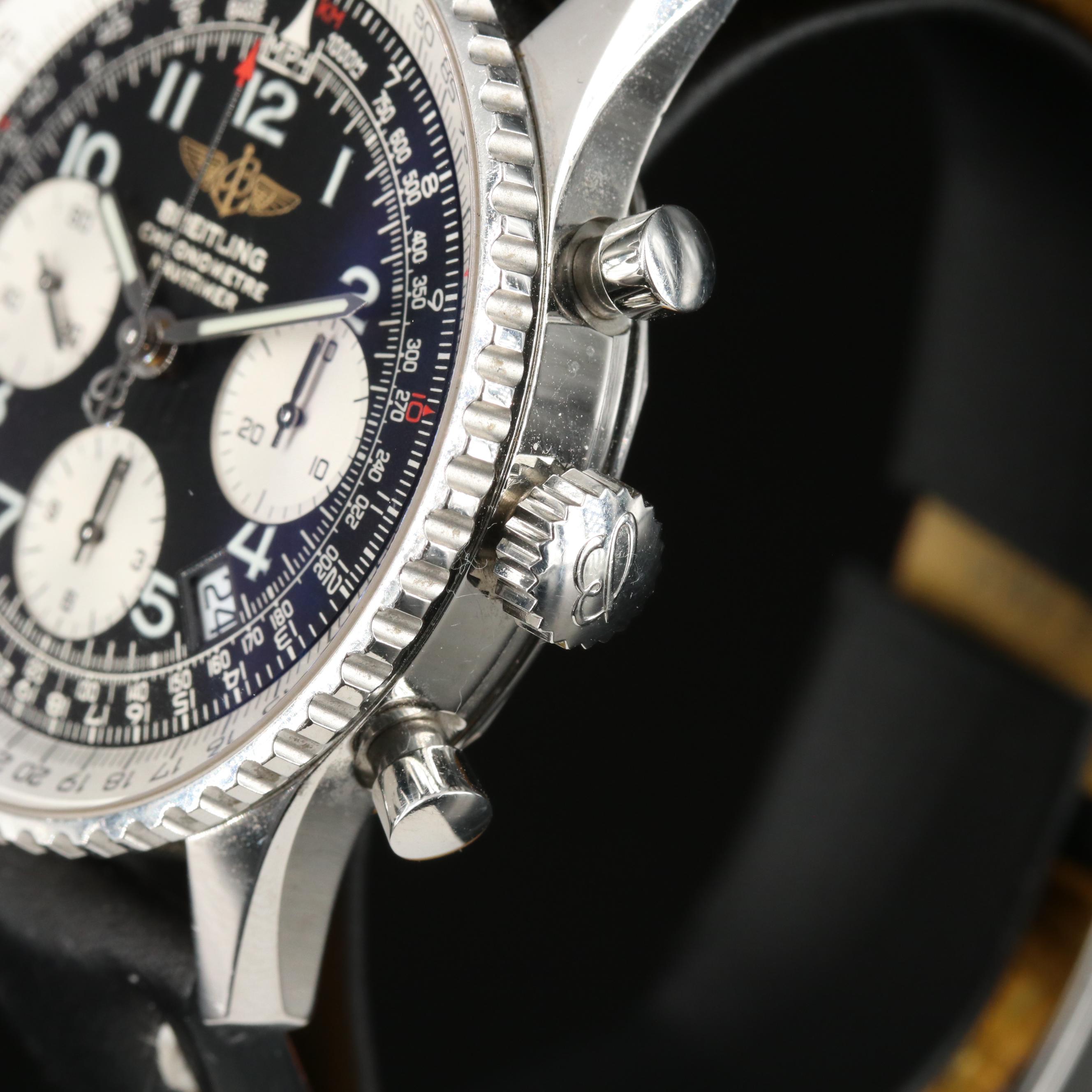 Breitling Navitimer 42MM Black Steel Automatic Watch