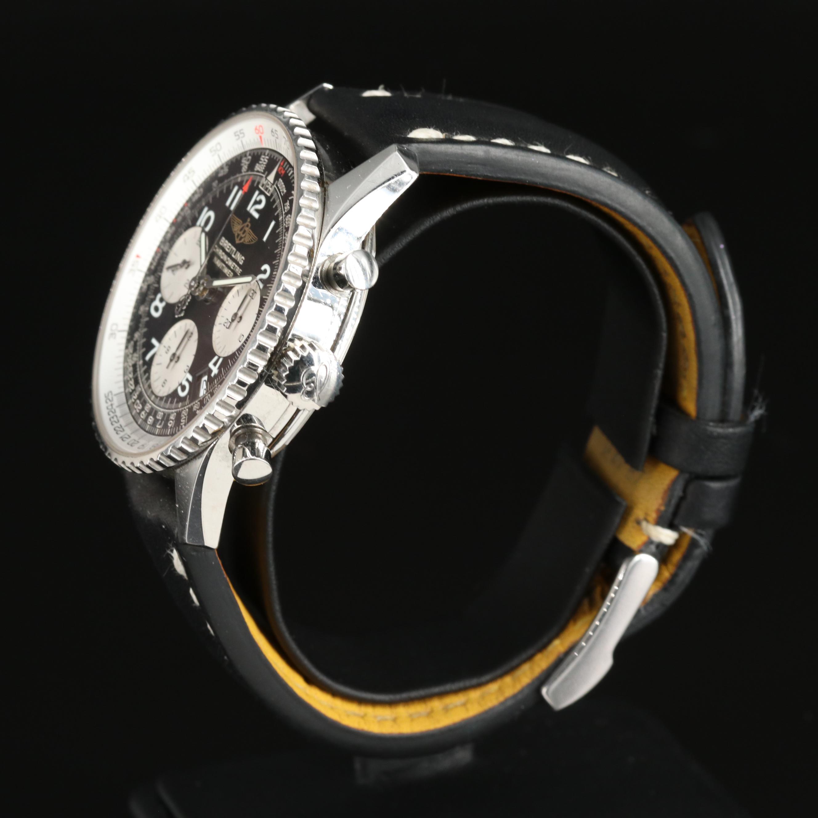 Breitling Navitimer 42MM Black Steel Automatic Watch
