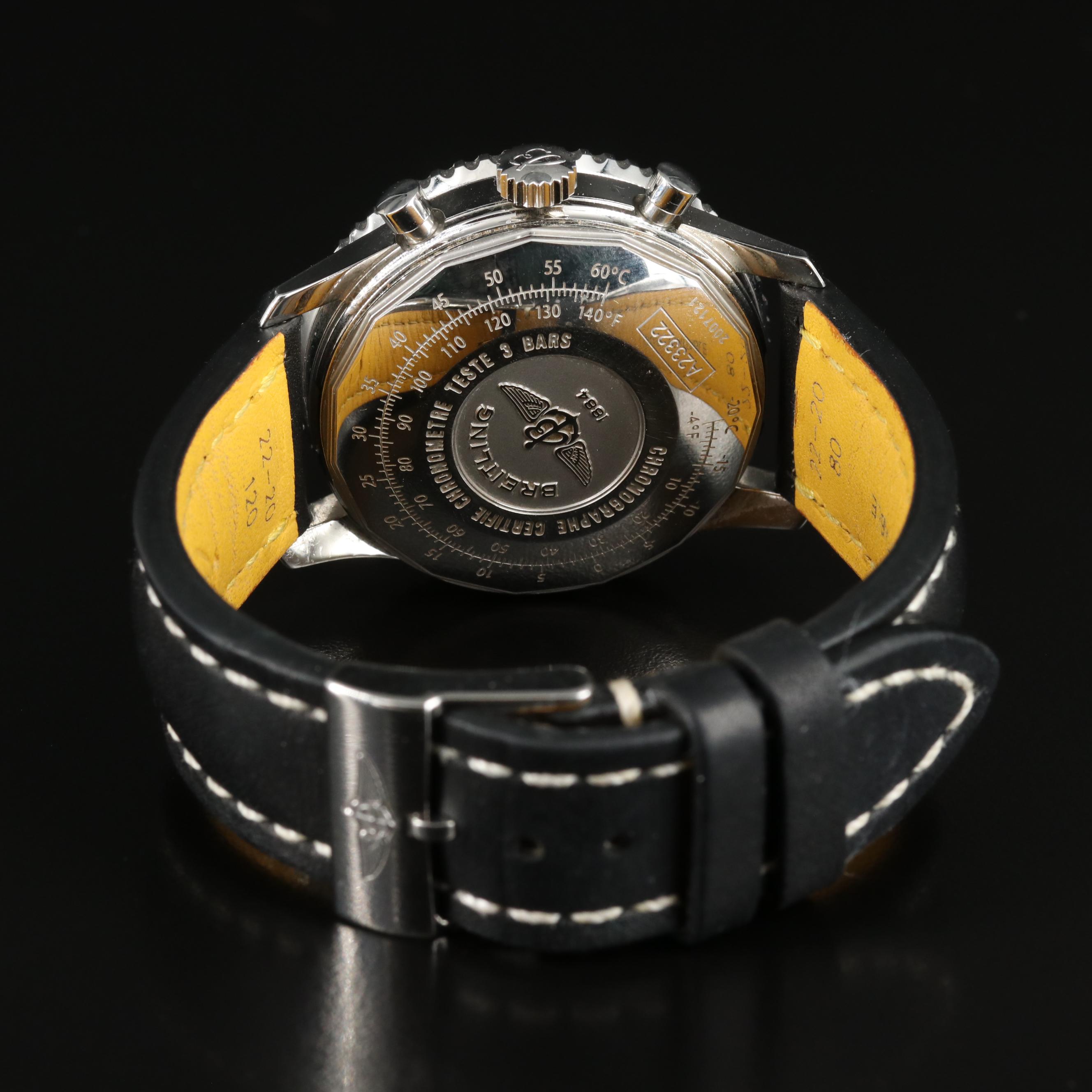 Breitling Navitimer 42MM Black Steel Automatic Watch