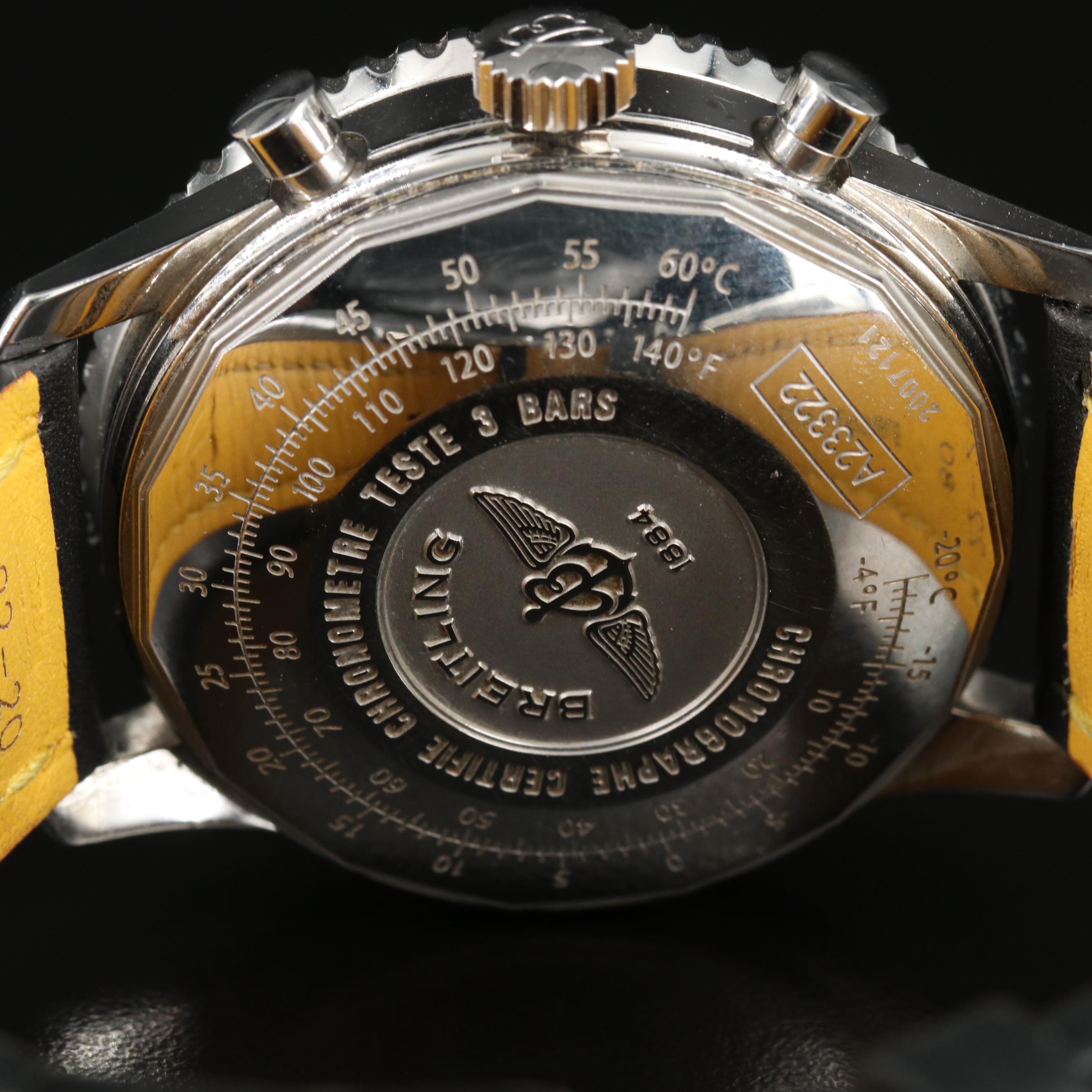 Breitling Navitimer 42MM Black Steel Automatic Watch