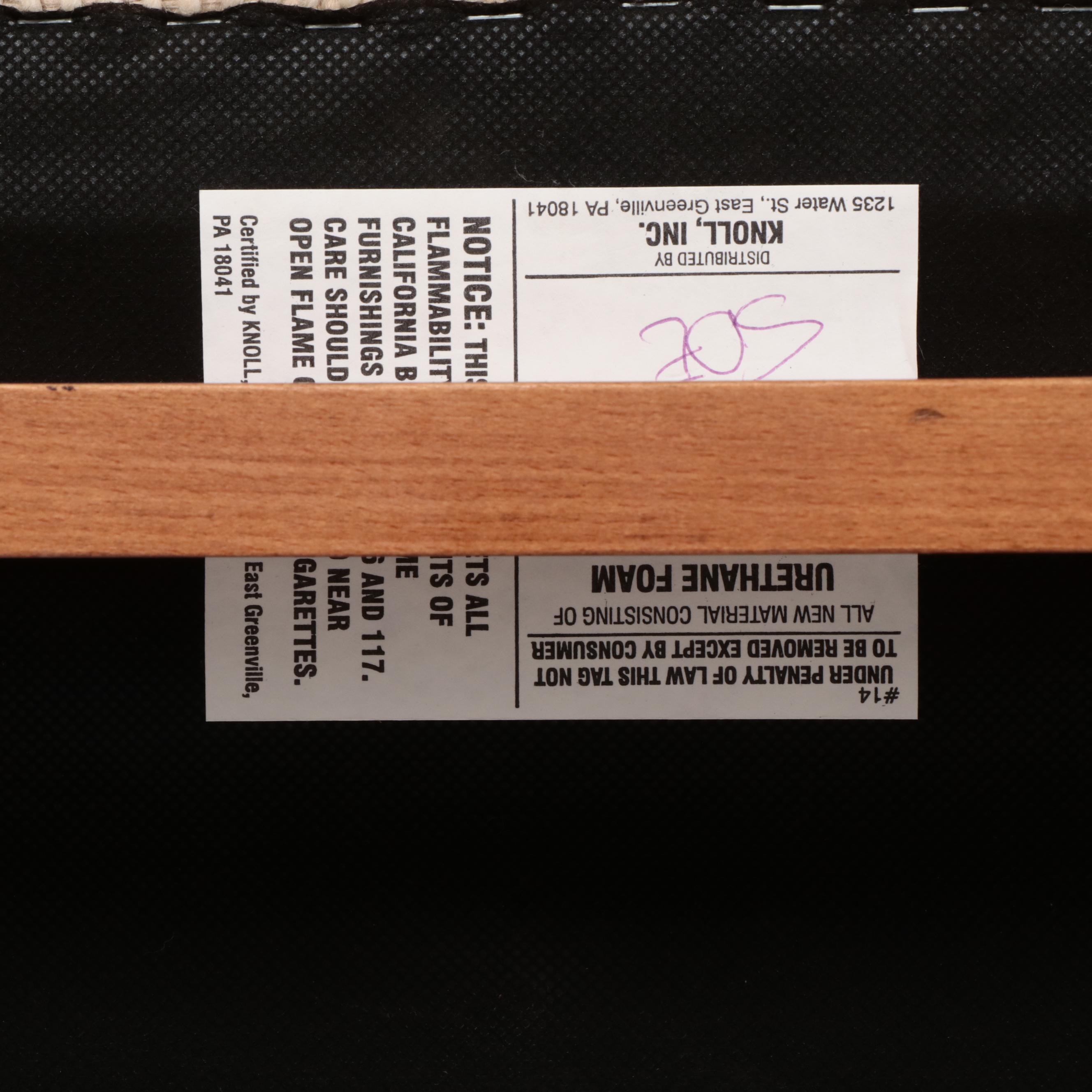 Pair of Knoll "Shelton Mindel" Upholstered Beech Armchairs