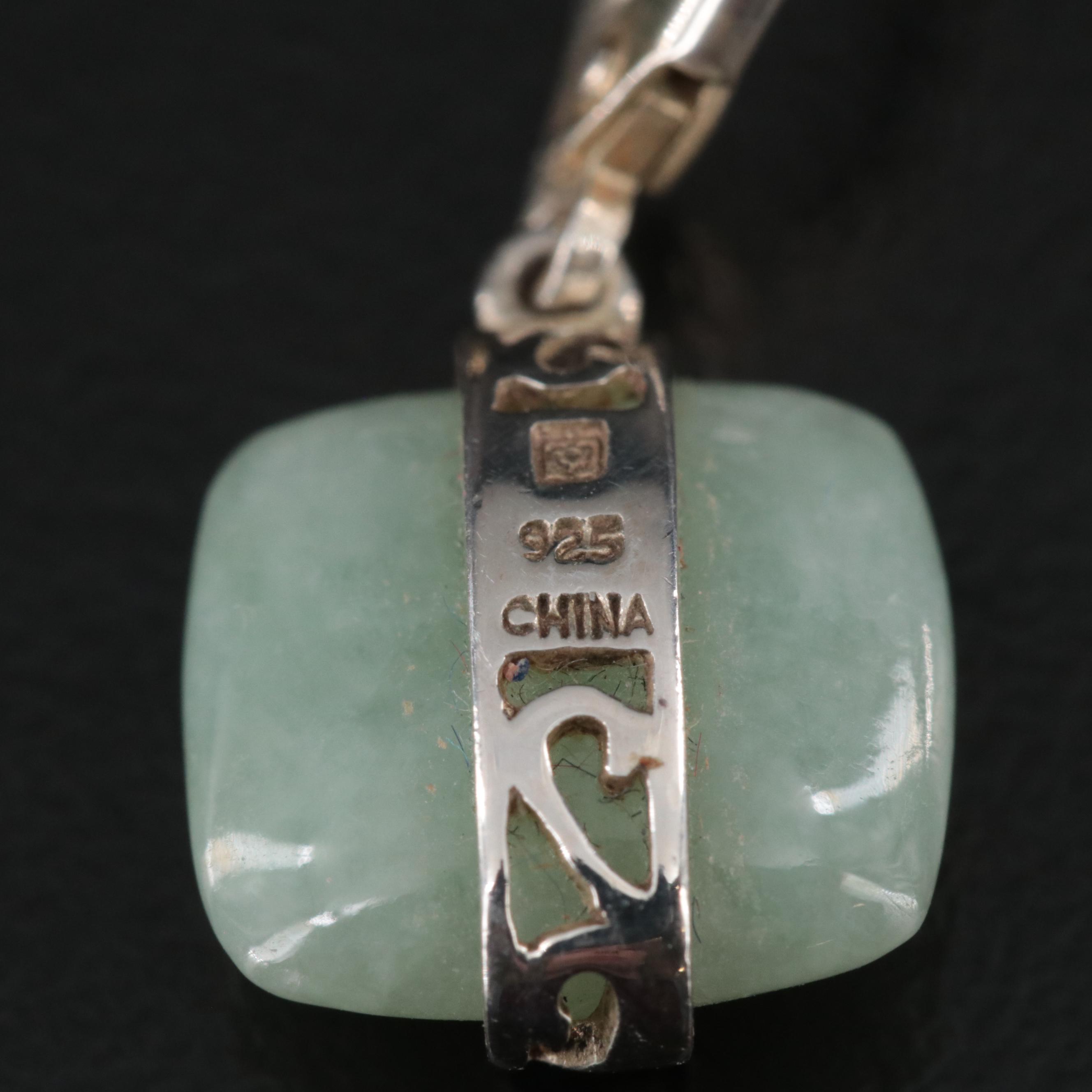 Sterling Jadeite Earrings Paired with 14K Jadeite Longevity Ring