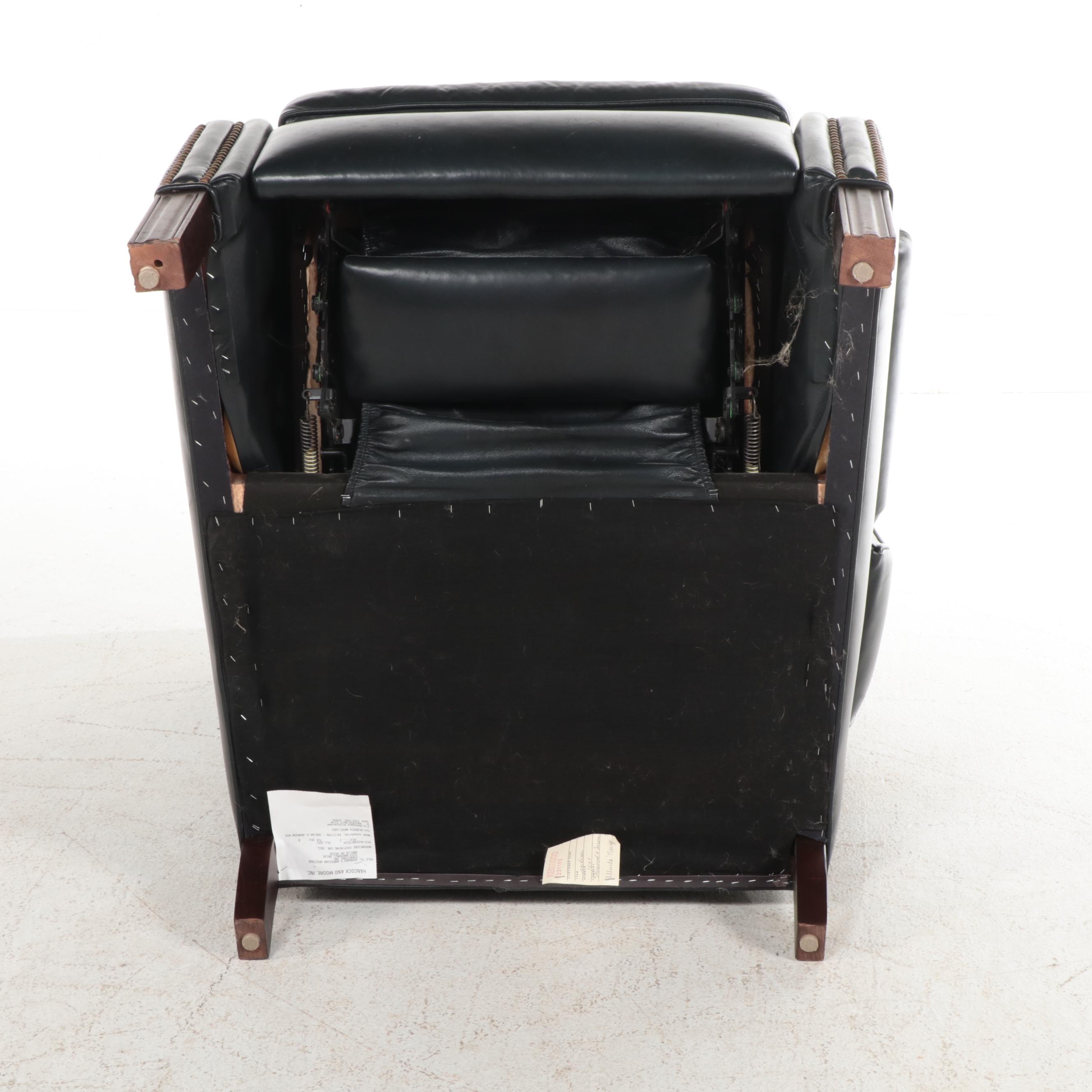 Hancock and Moore Woodbridge Leather Upholstered Recliner Wingback Armchair