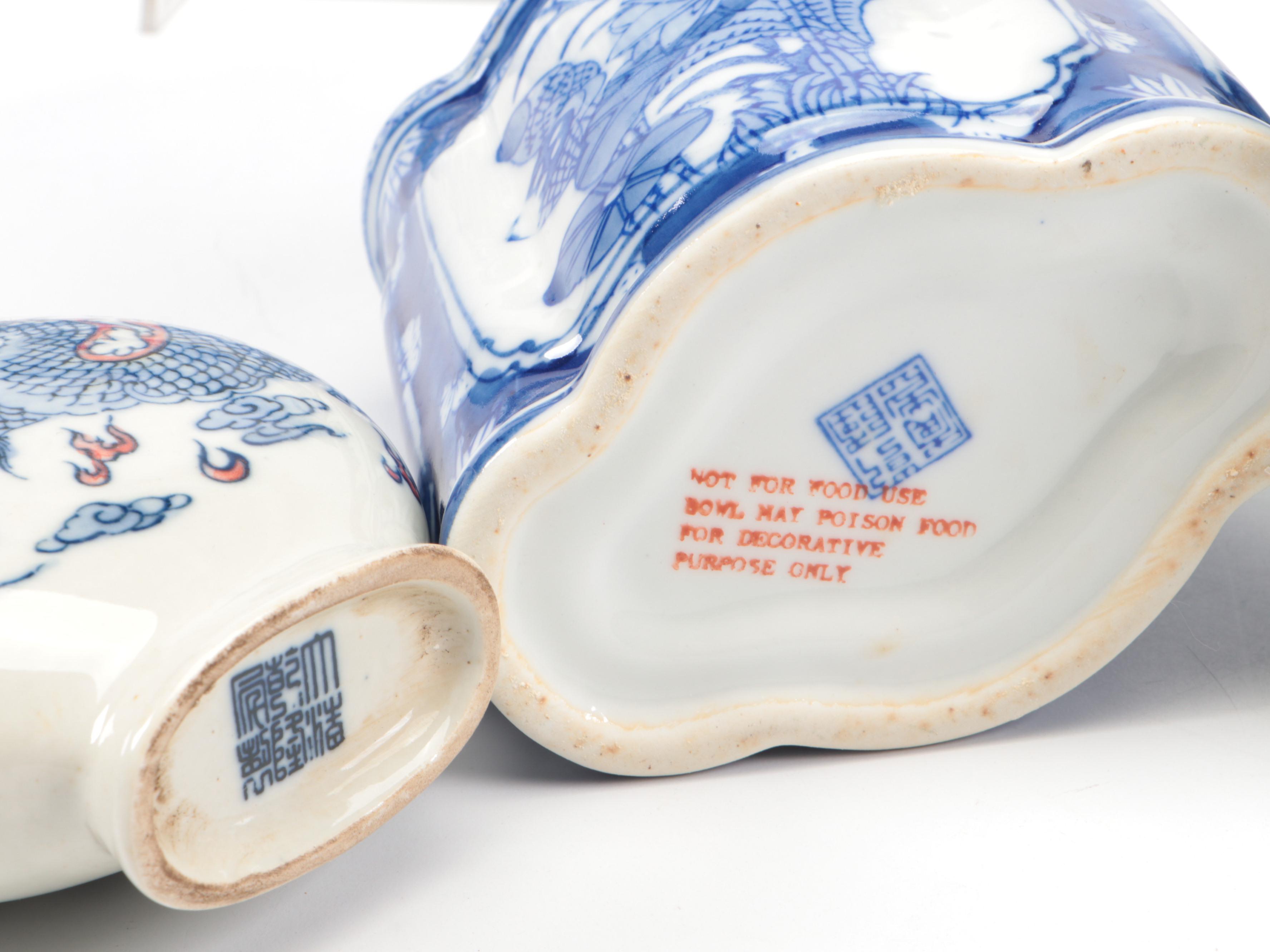 World Market Blue Koi Teapot with Chinese Blue and White Teapots and Décor