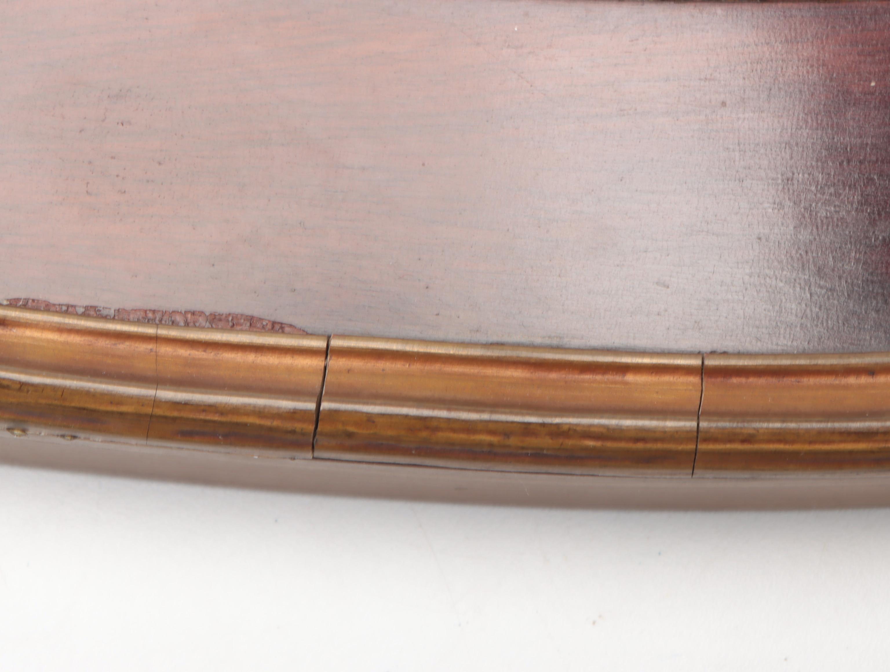 Wooden Oval Wall Frame with Gilt Accents