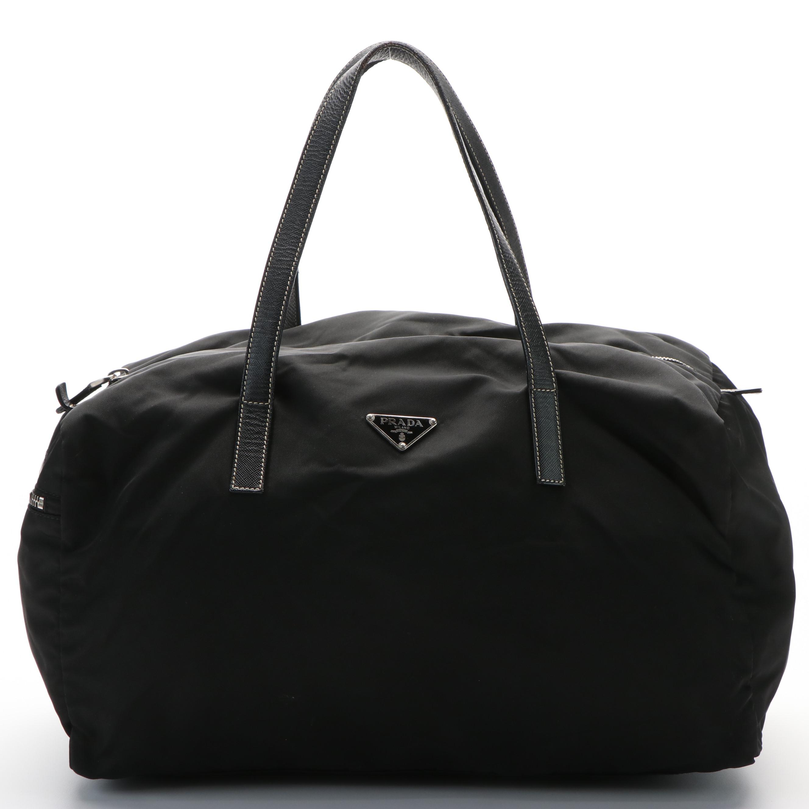 Prada Boston Bag in Black Tessuto Nylon
