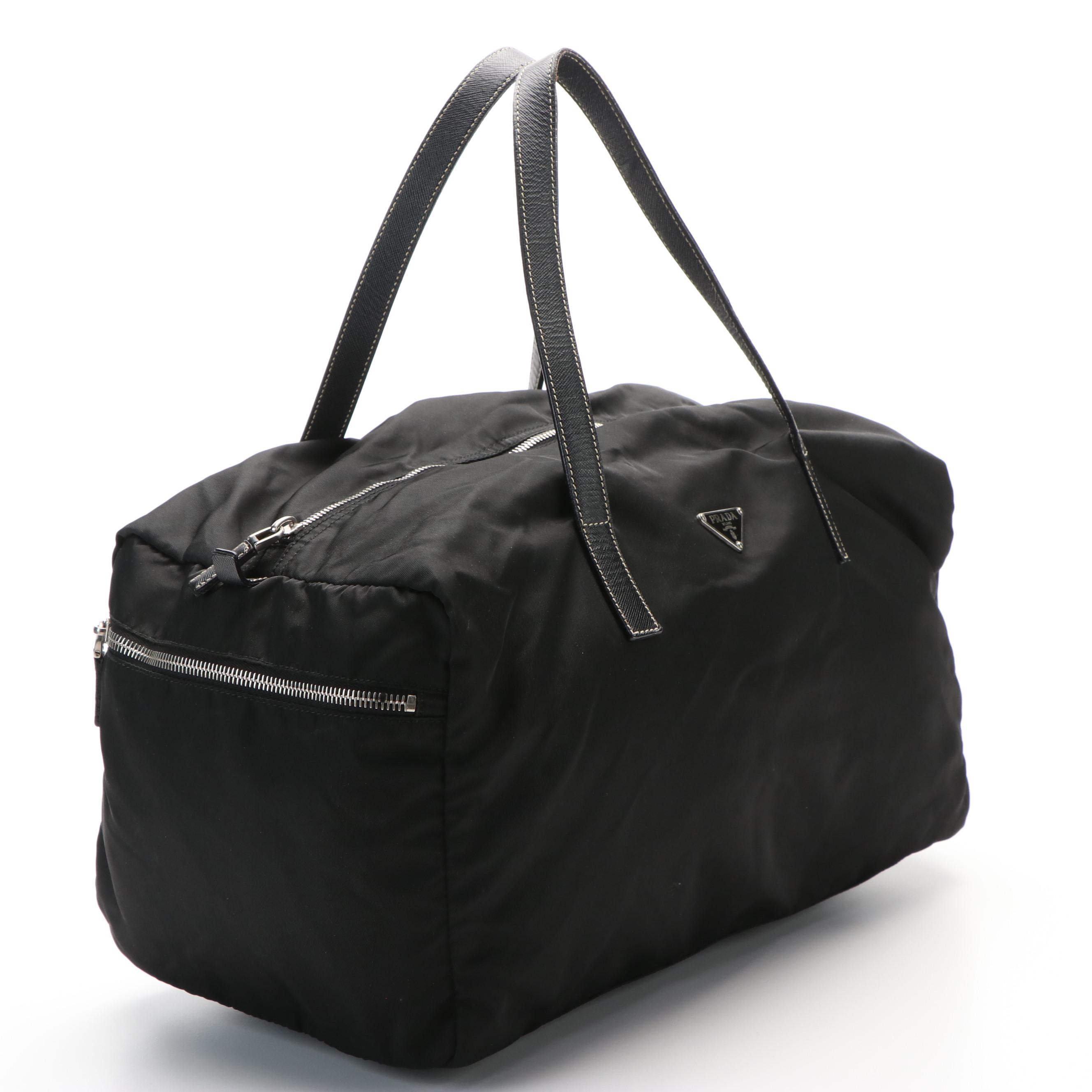 Prada Boston Bag in Black Tessuto Nylon