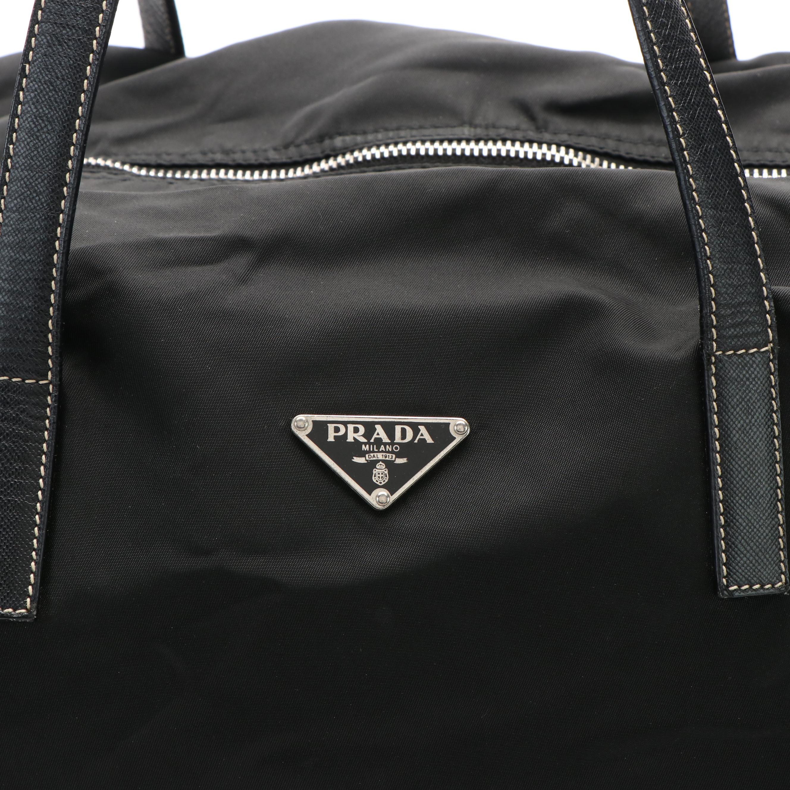 Prada Boston Bag in Black Tessuto Nylon