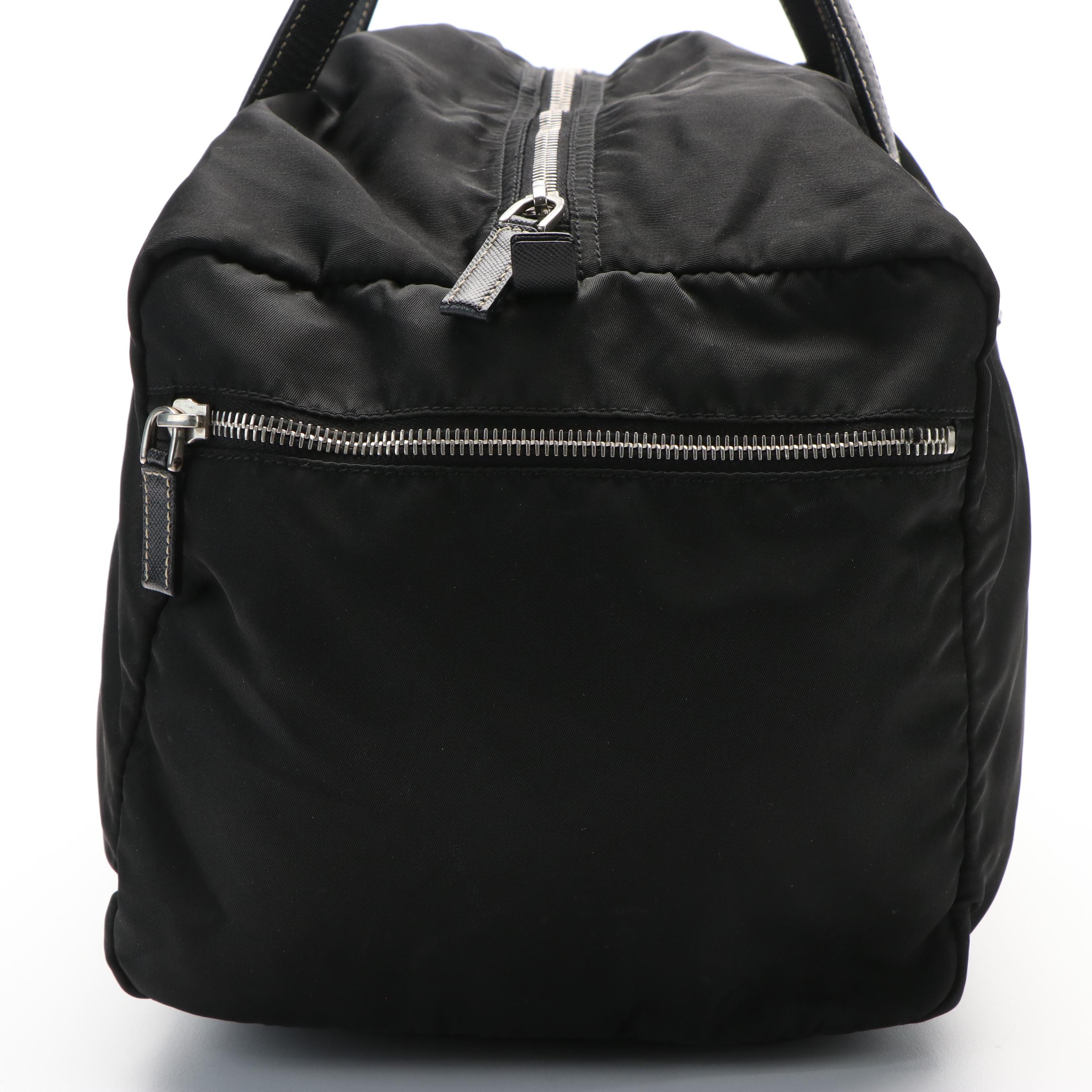 Prada Boston Bag in Black Tessuto Nylon