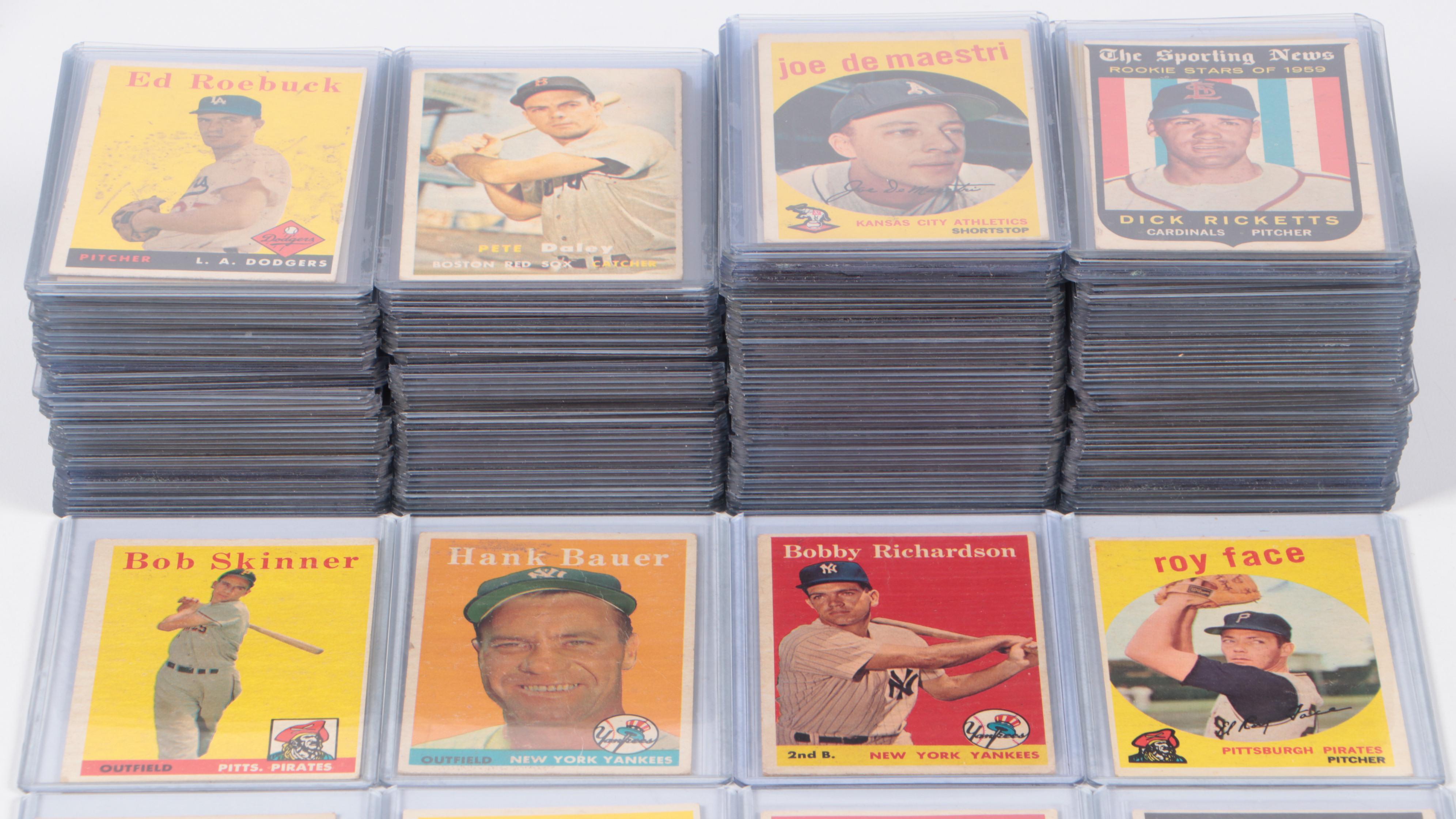 Topps Baseball Cards Featuring Andy Pafko, Hank Bauer, and More, 1950s