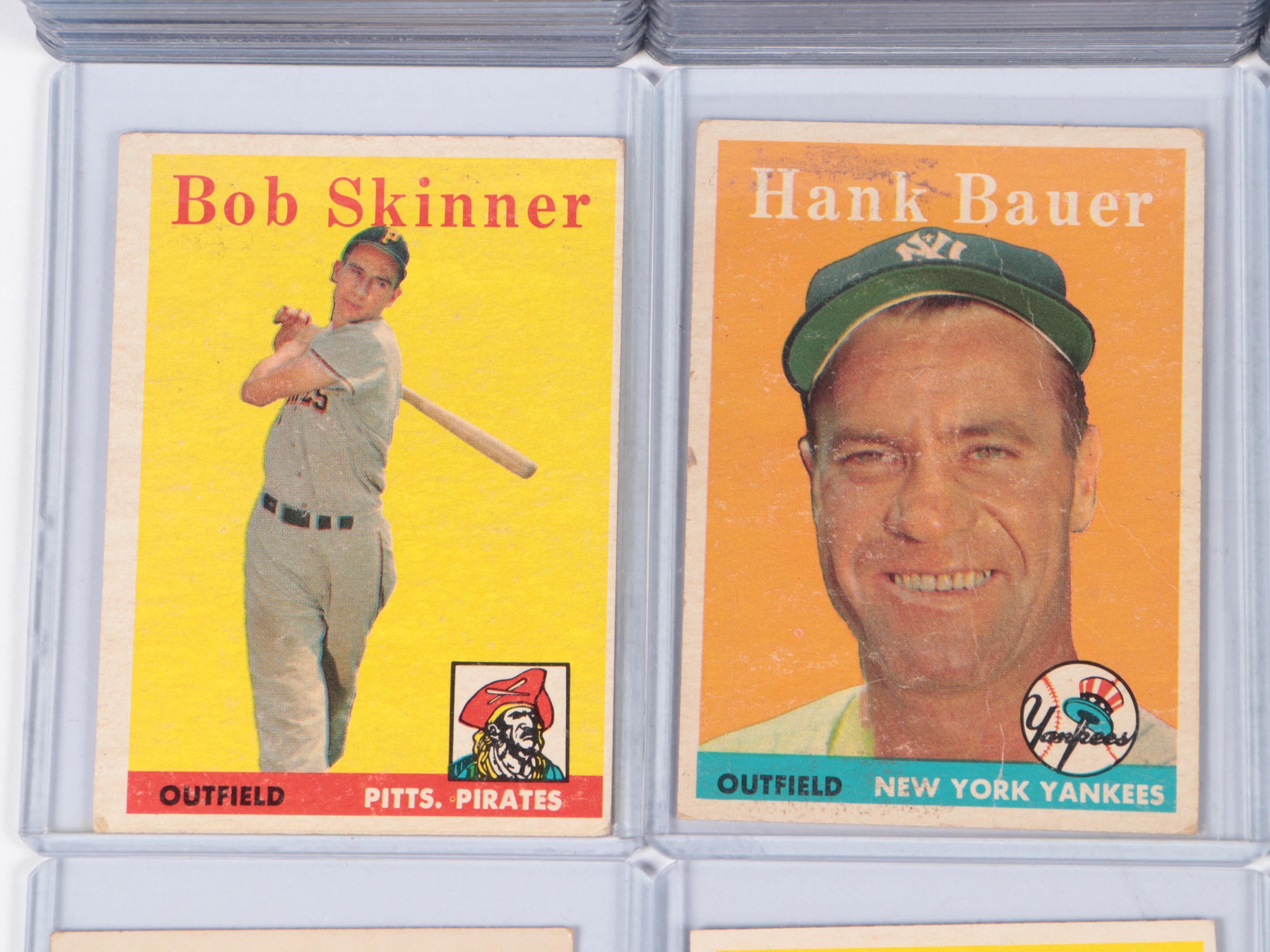 Topps Baseball Cards Featuring Andy Pafko, Hank Bauer, and More, 1950s