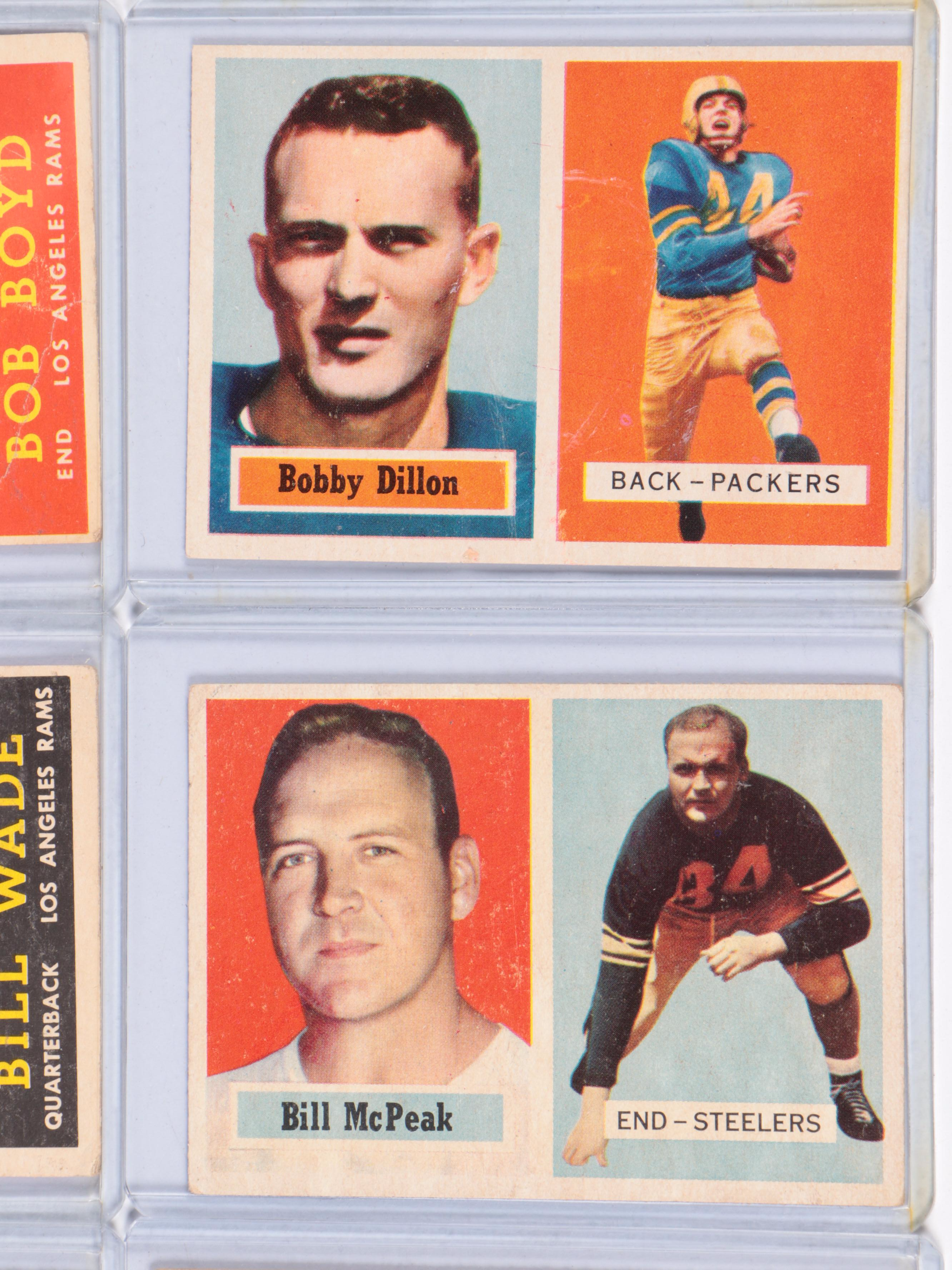 Topps Football Cards Featuring Ernie Stautner, Bobby Dillon, and More, 1950s