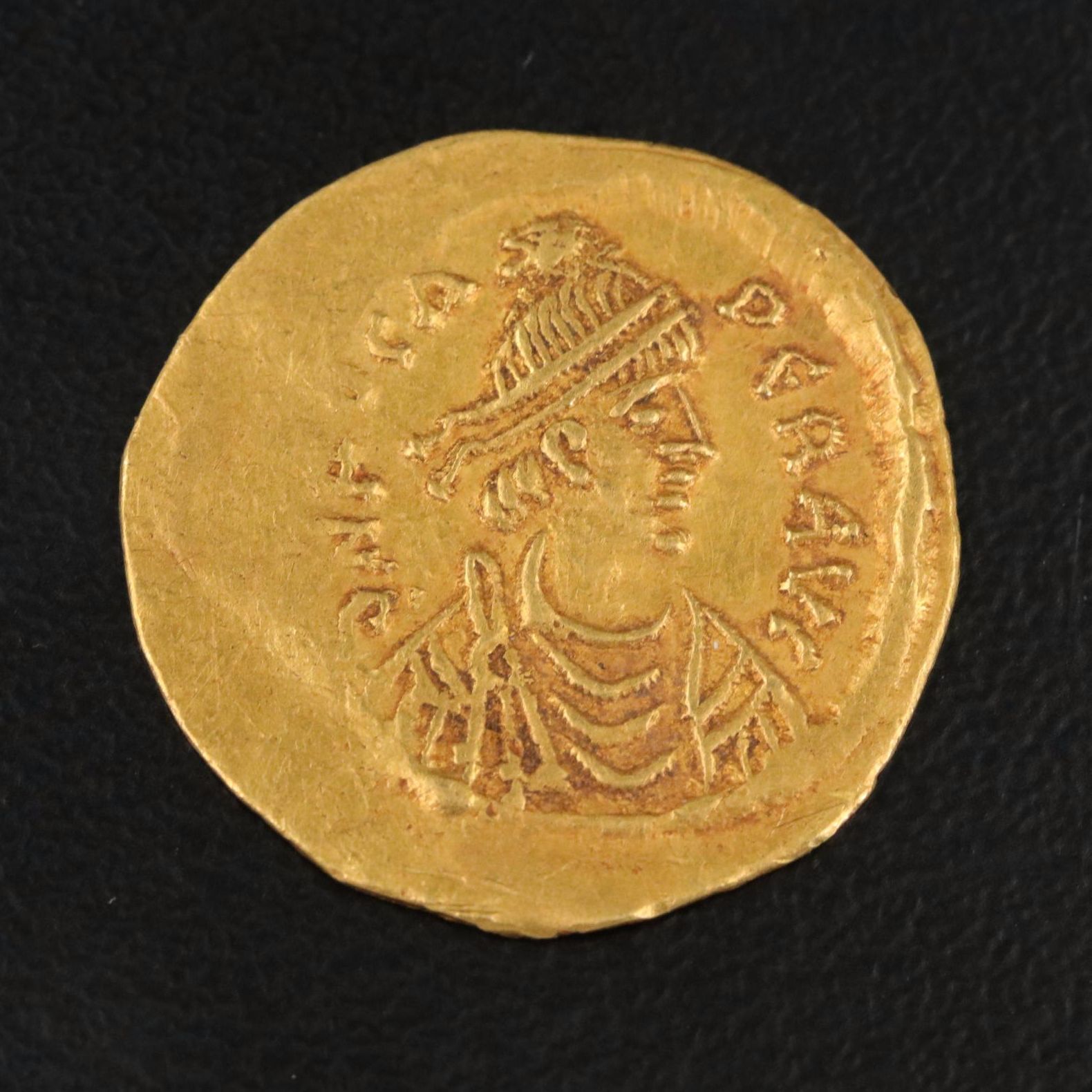 Ancient Byzantine Empire Gold Semissis Coin of Phocas, ca. 602 A.D.