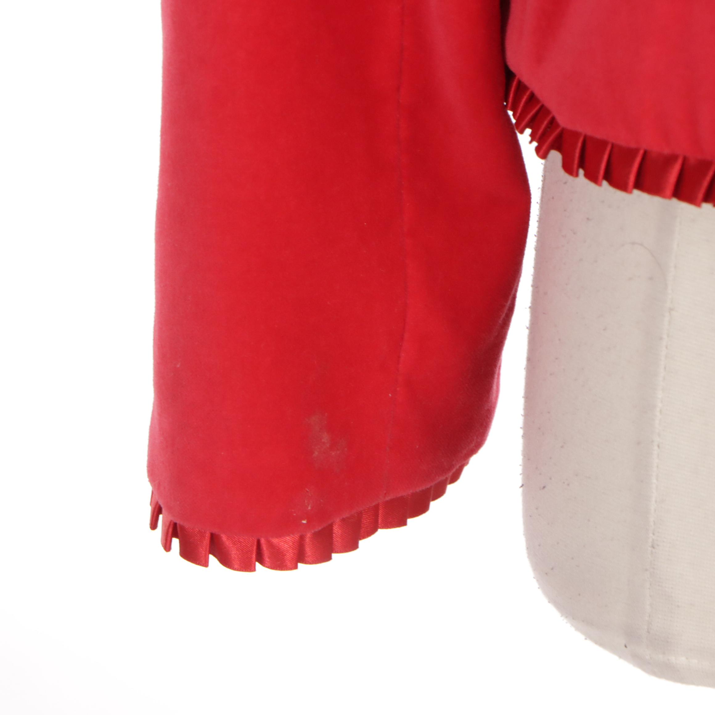 Sleeveless Cocktail Dress with Red Bows and Sash with Red Jacket