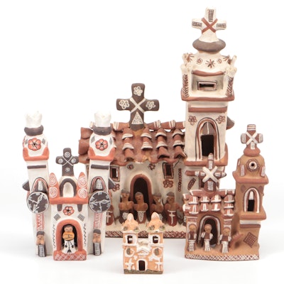 Peruvian Terracotta Luminary Churches