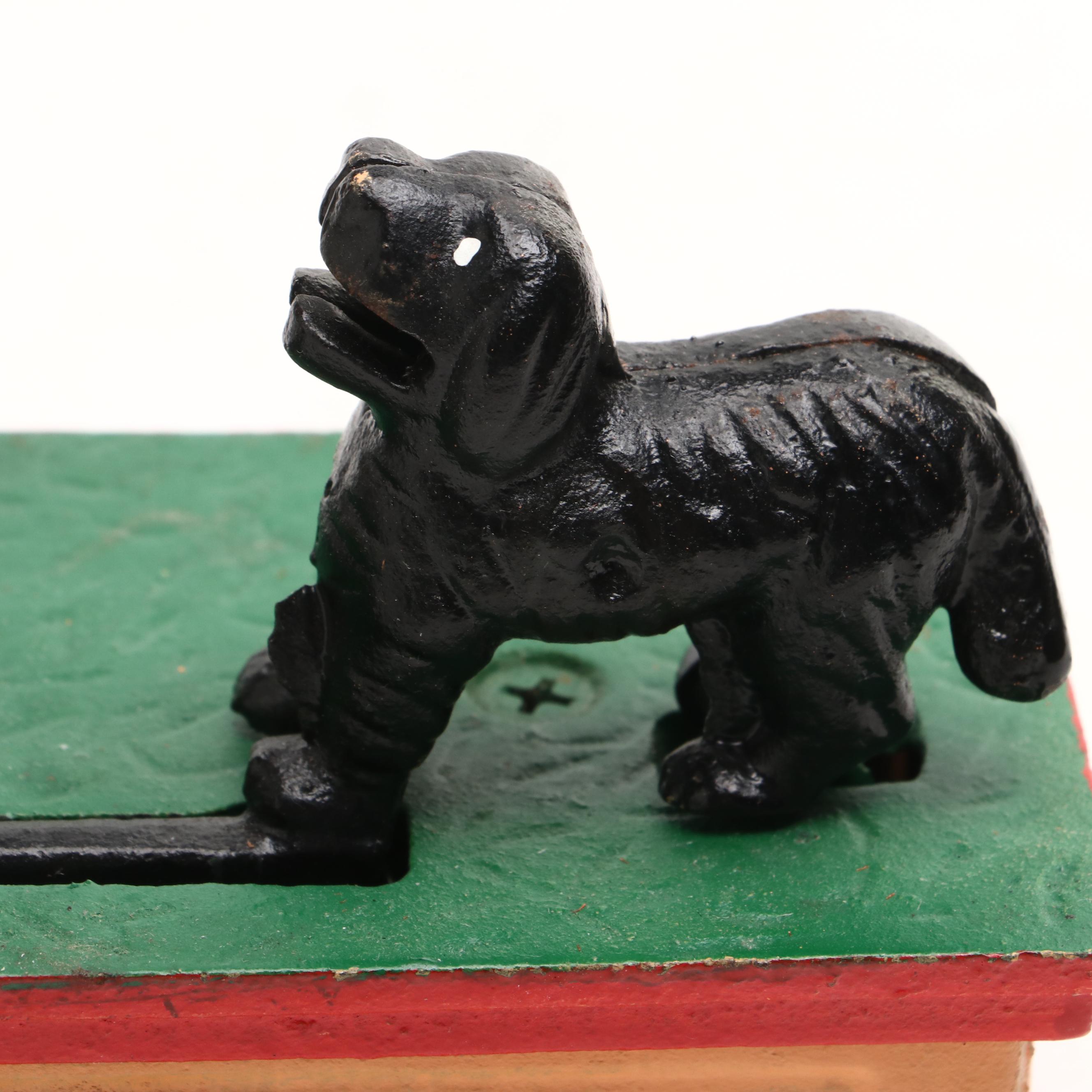 Reproduction Cast Iron "Trick Dog" Mechanical Coin Bank, Late 20th Century