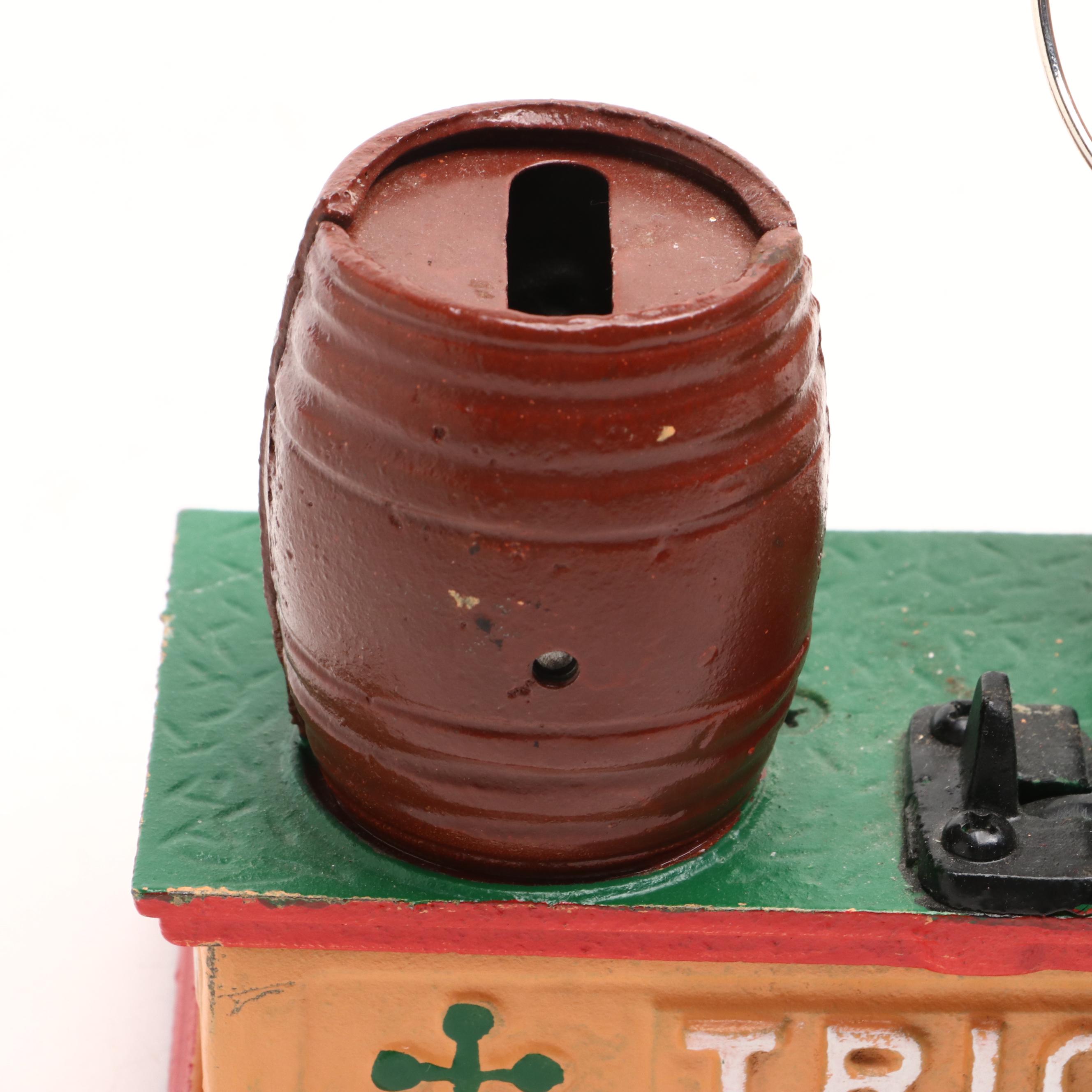 Reproduction Cast Iron "Trick Dog" Mechanical Coin Bank, Late 20th Century