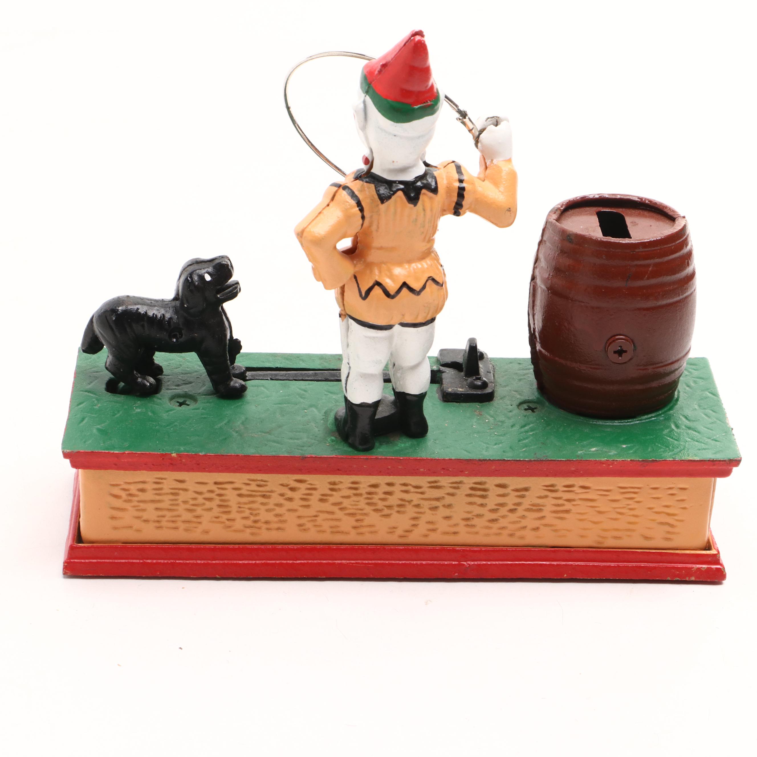 Reproduction Cast Iron "Trick Dog" Mechanical Coin Bank, Late 20th Century