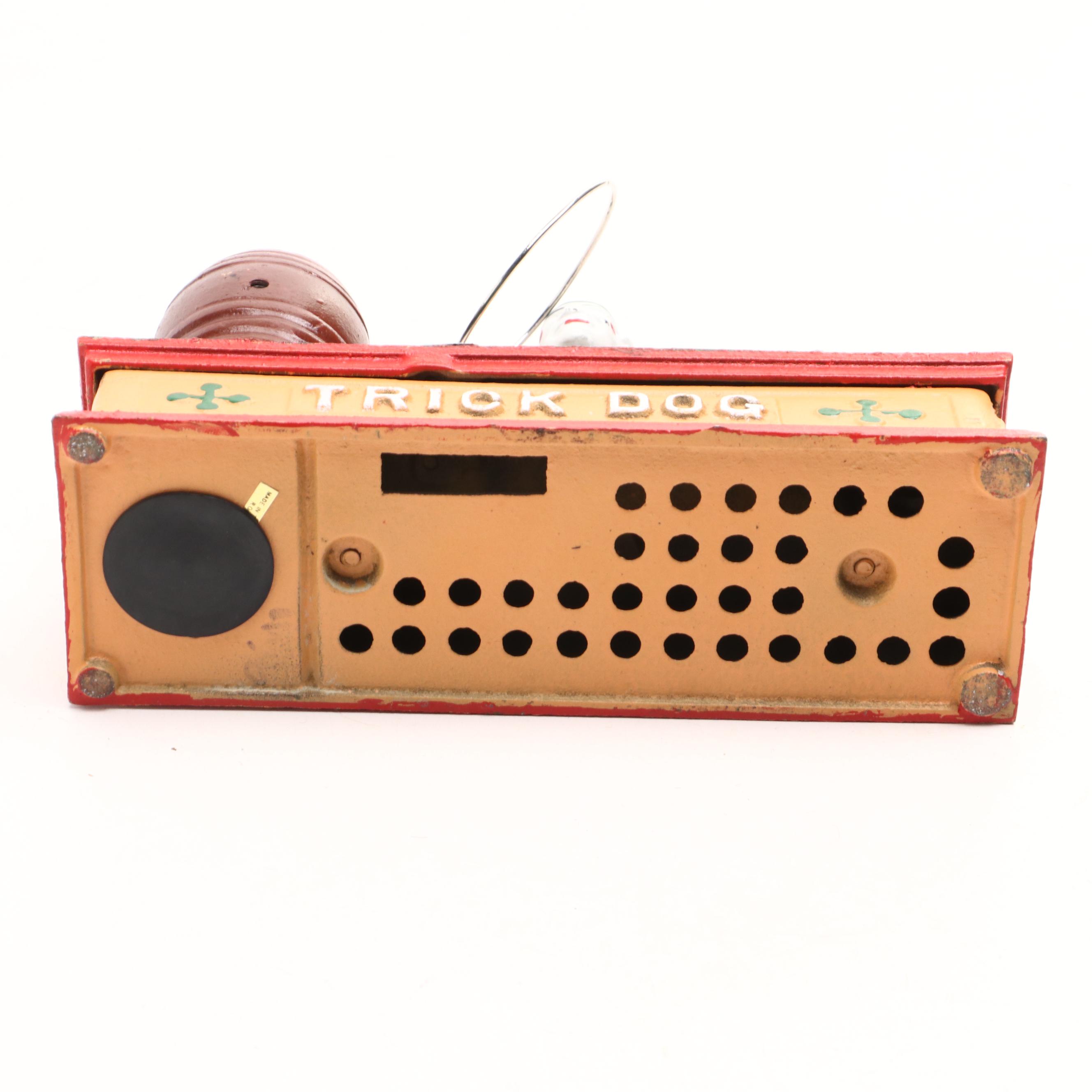 Reproduction Cast Iron "Trick Dog" Mechanical Coin Bank, Late 20th Century