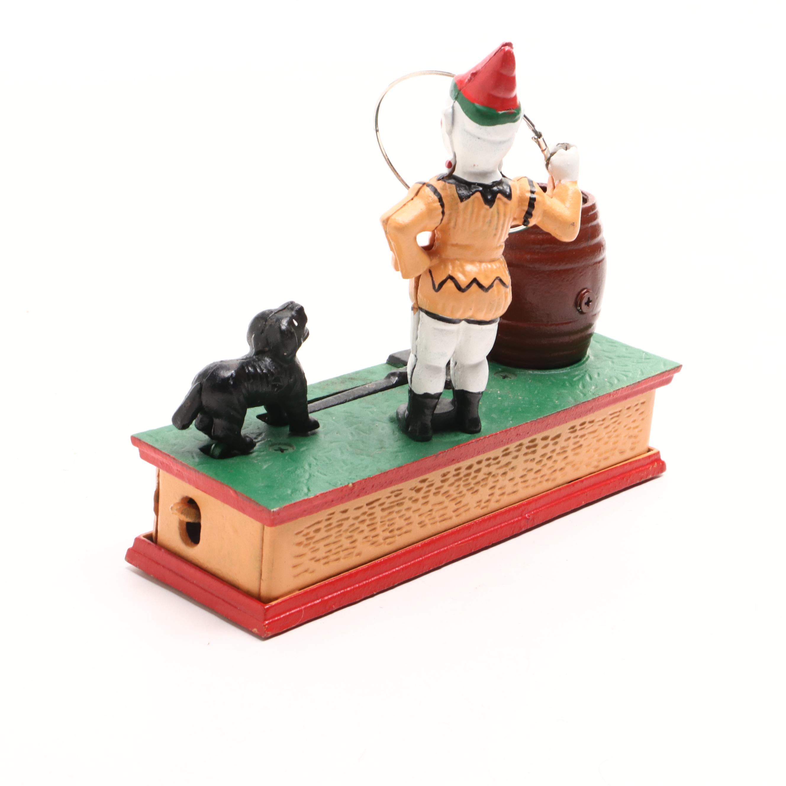 Reproduction Cast Iron "Trick Dog" Mechanical Coin Bank, Late 20th Century