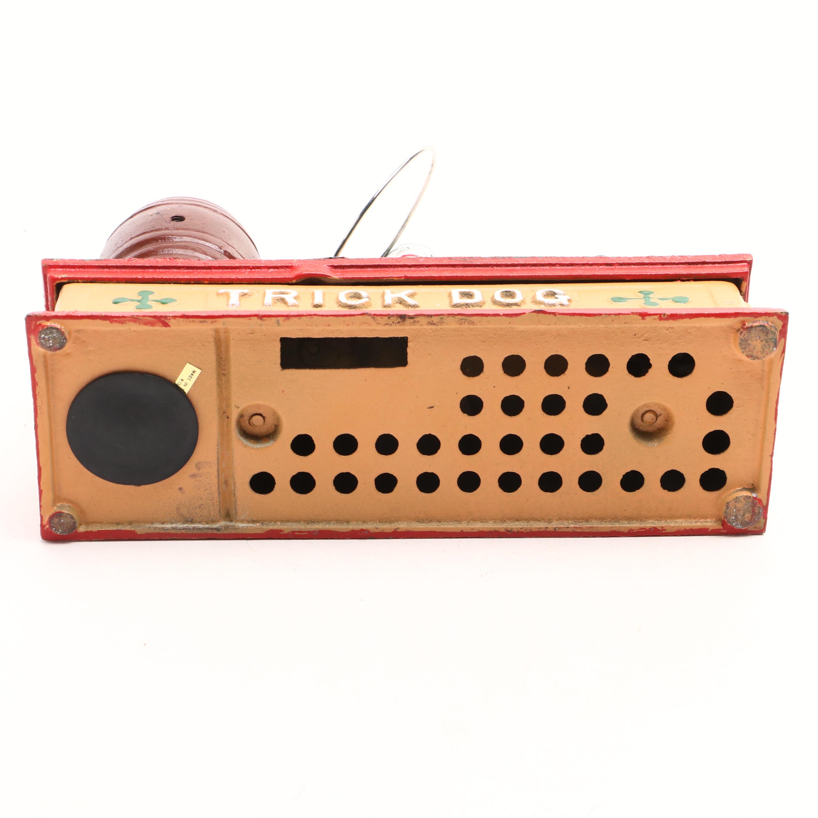 Reproduction Cast Iron "Trick Dog" Mechanical Coin Bank, Late 20th Century