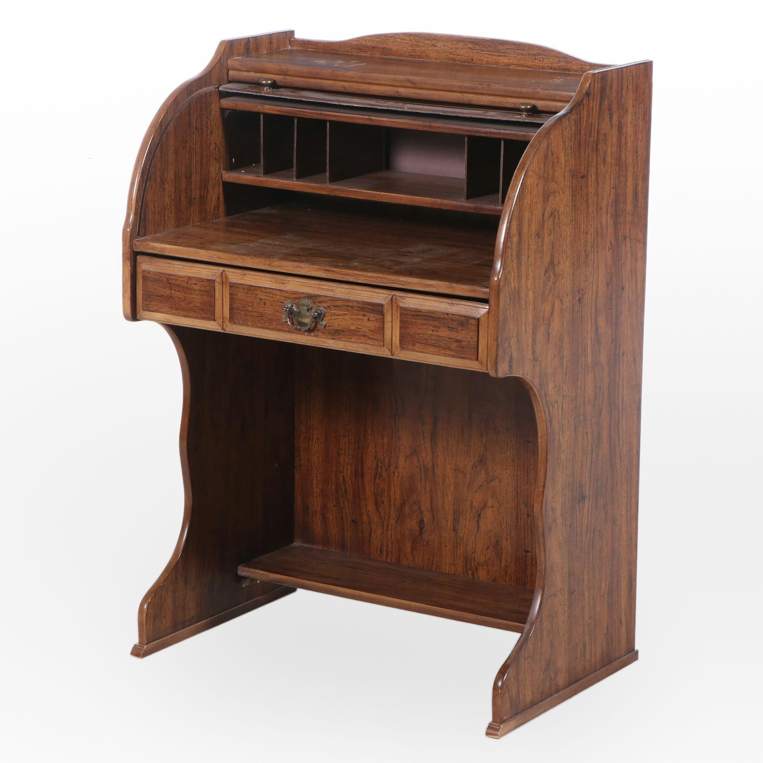 Oak Finish Roll-Top Desk, Late 20th Century