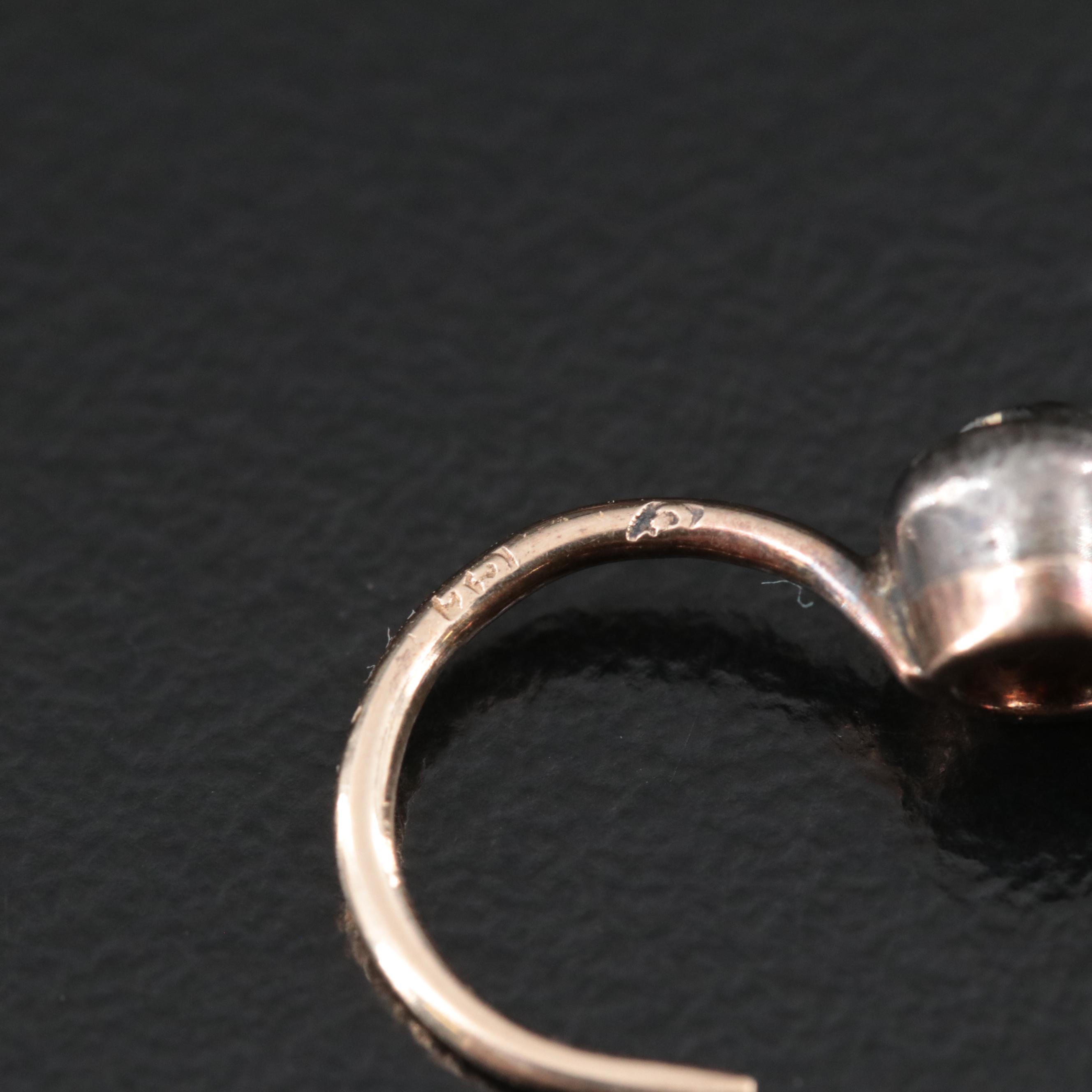 Antique 14K and Sterling 1.53 CTW Diamond Foliate Earrings