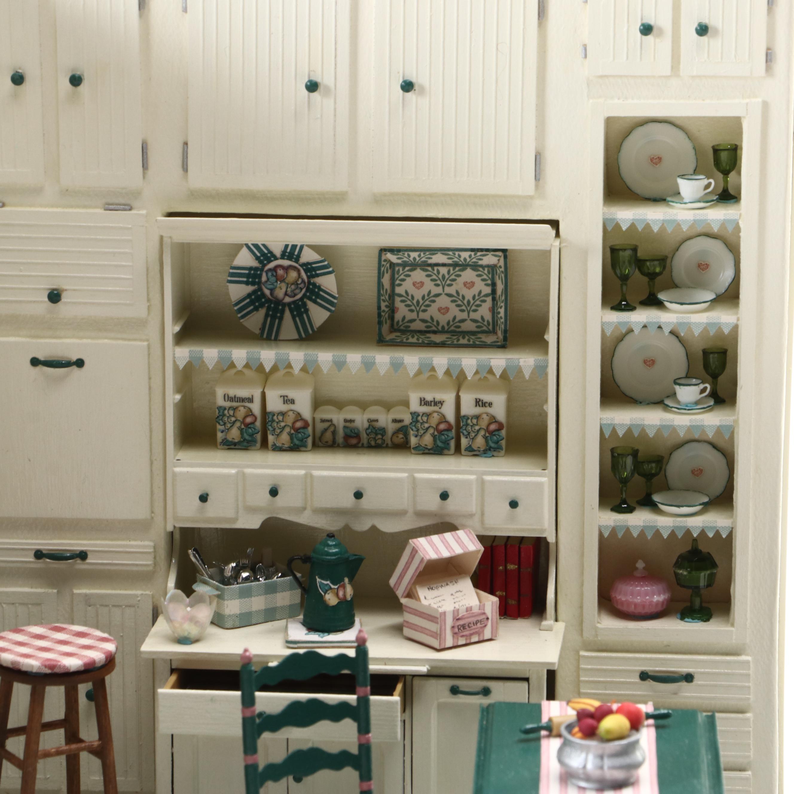 Handcrafted Diorama of Kitchen Scene