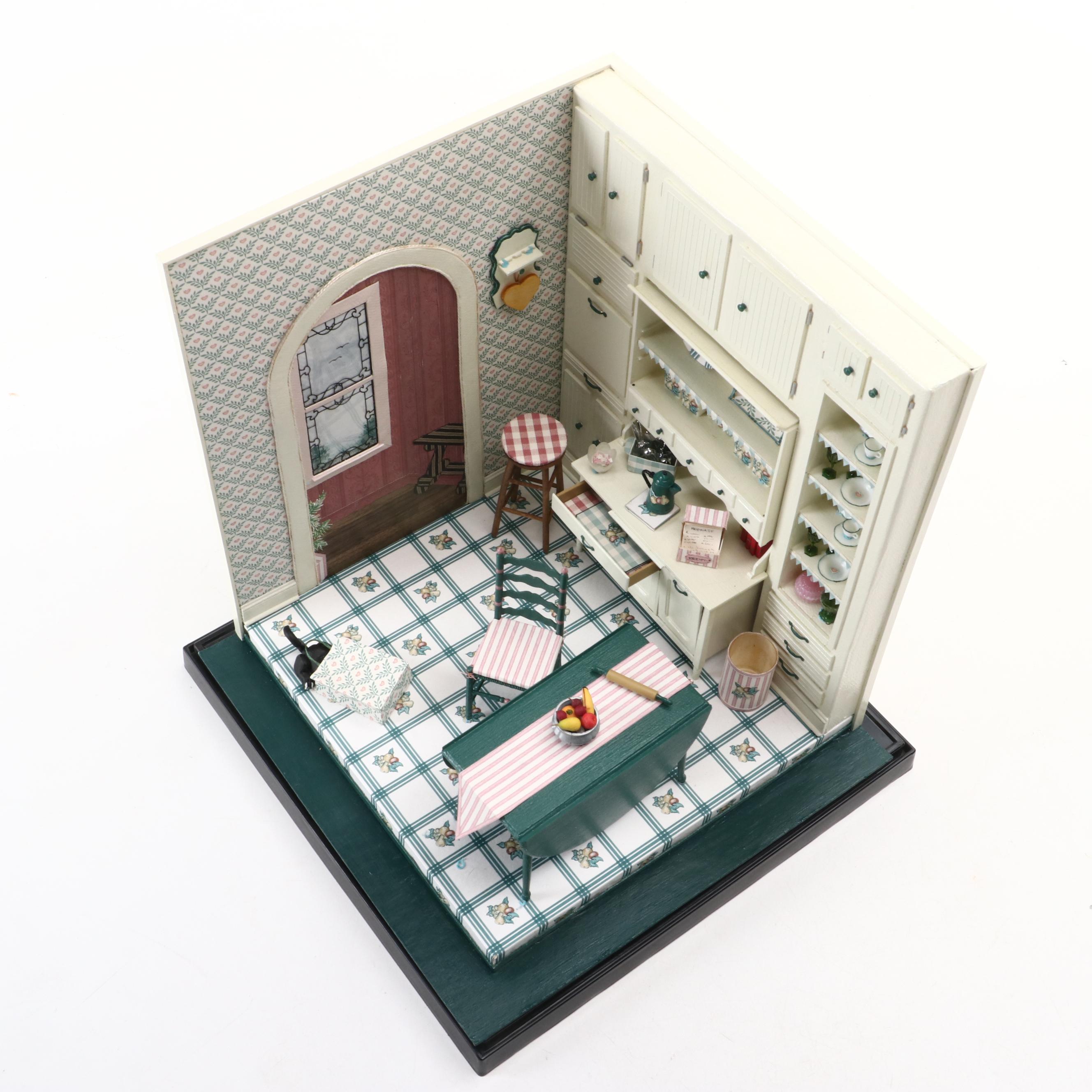 Handcrafted Diorama of Kitchen Scene