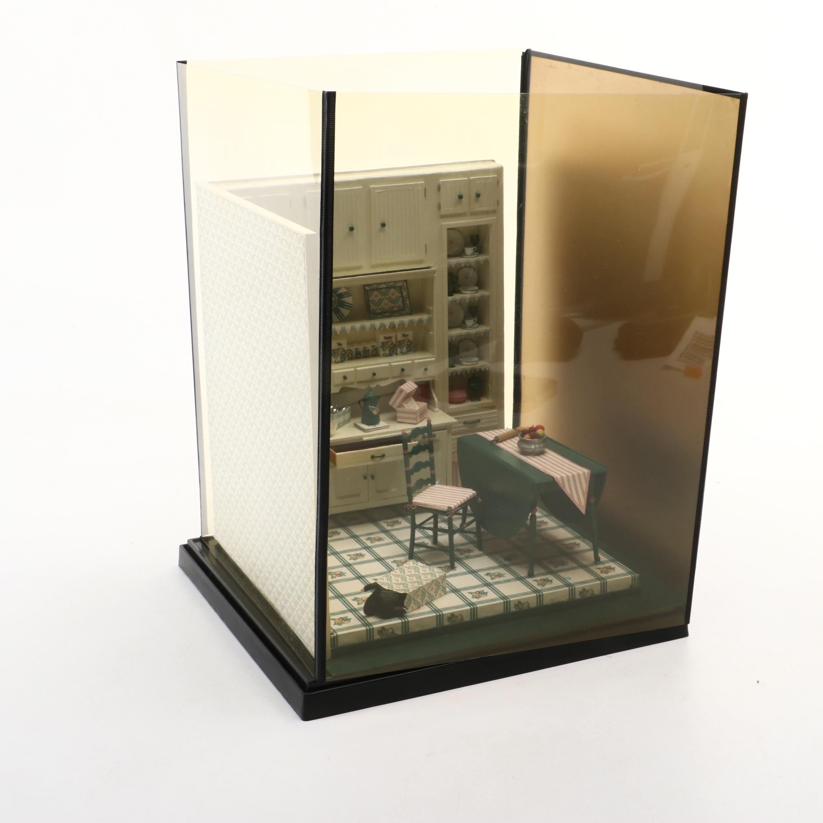 Handcrafted Diorama of Kitchen Scene