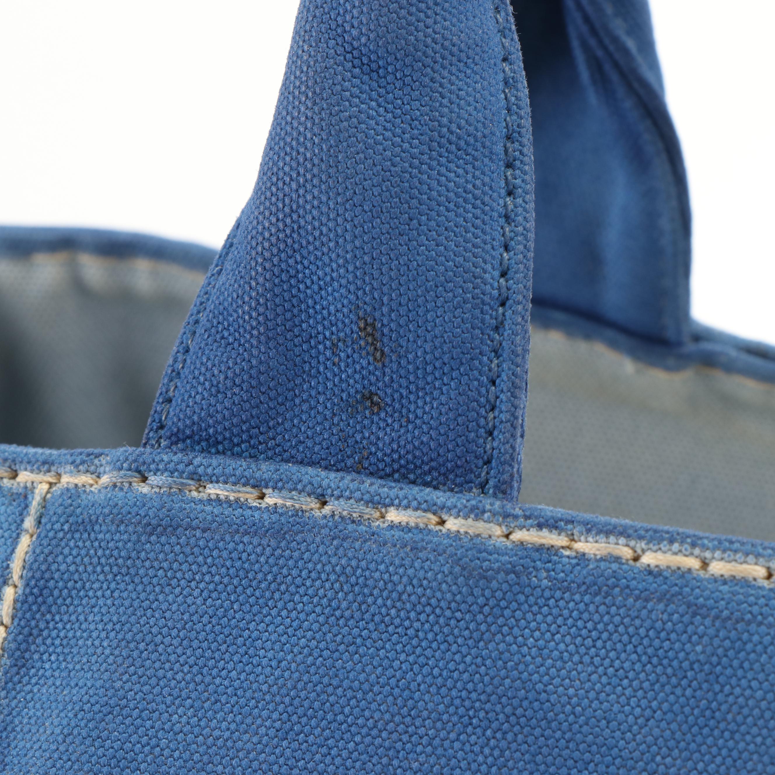 Prada Periwinkle Blue Canapa Logo Tote Bag