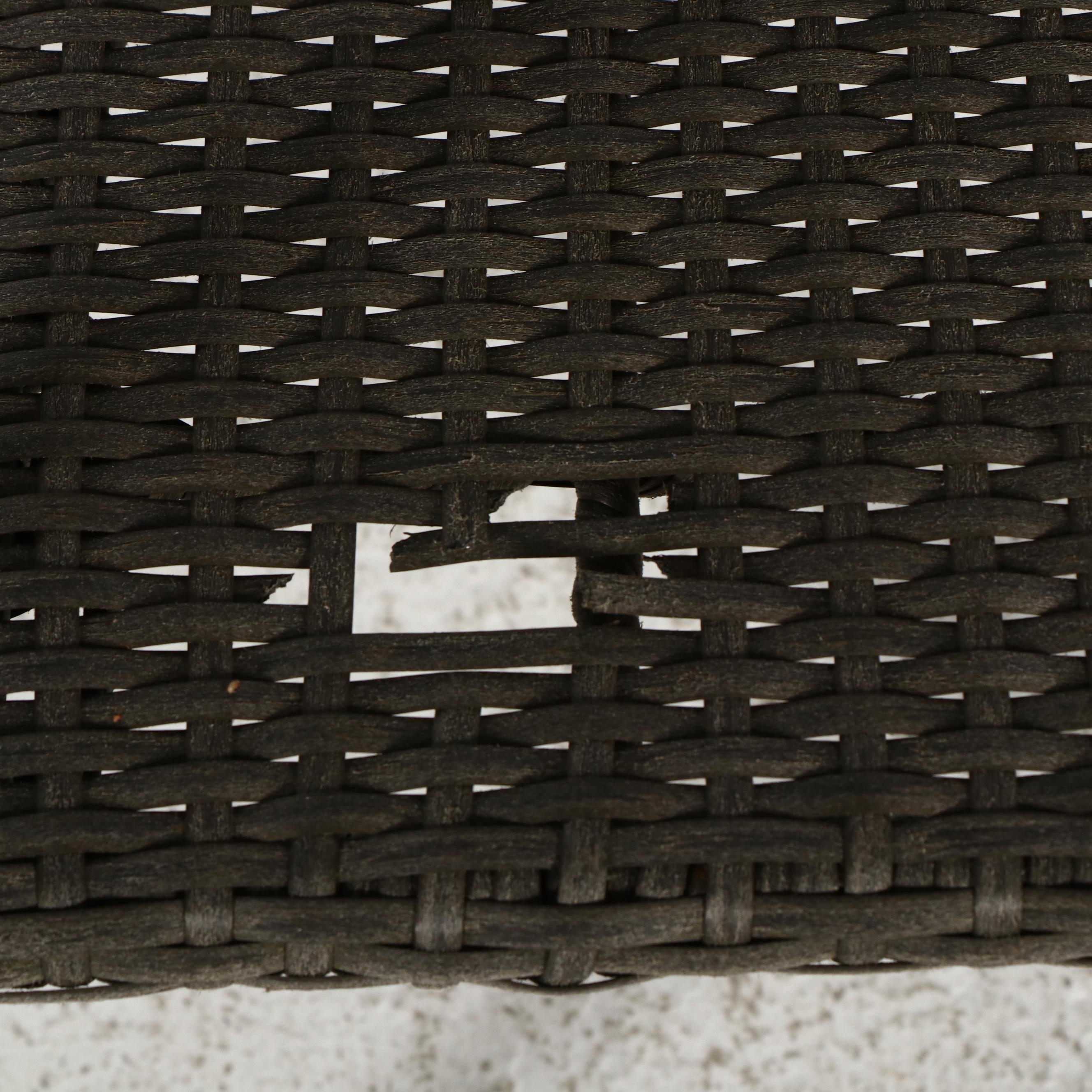 Four Contemporary Resin Wicker Patio Chairs