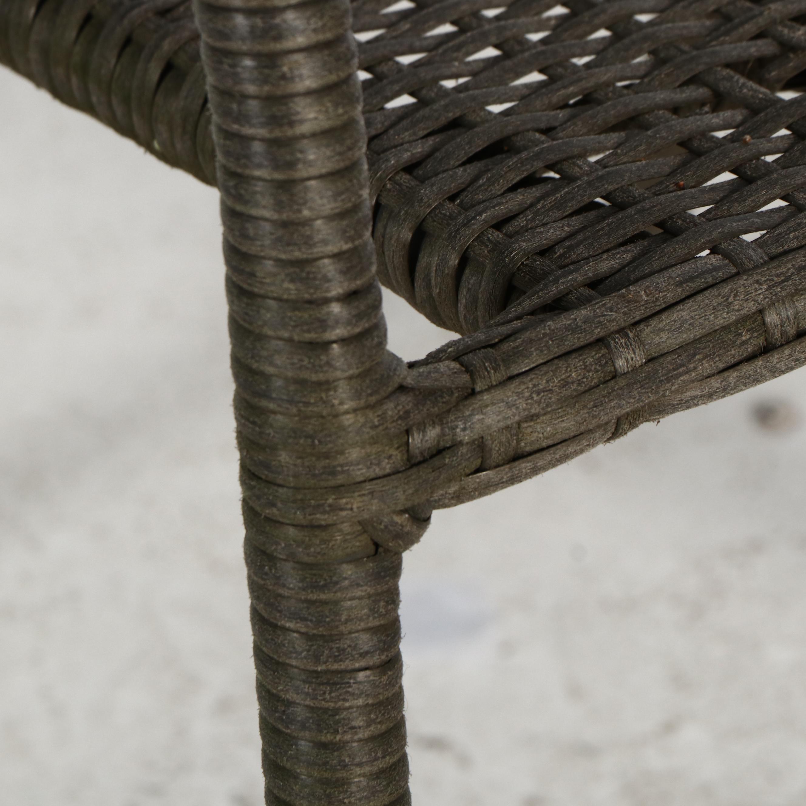 Four Contemporary Resin Wicker Patio Chairs