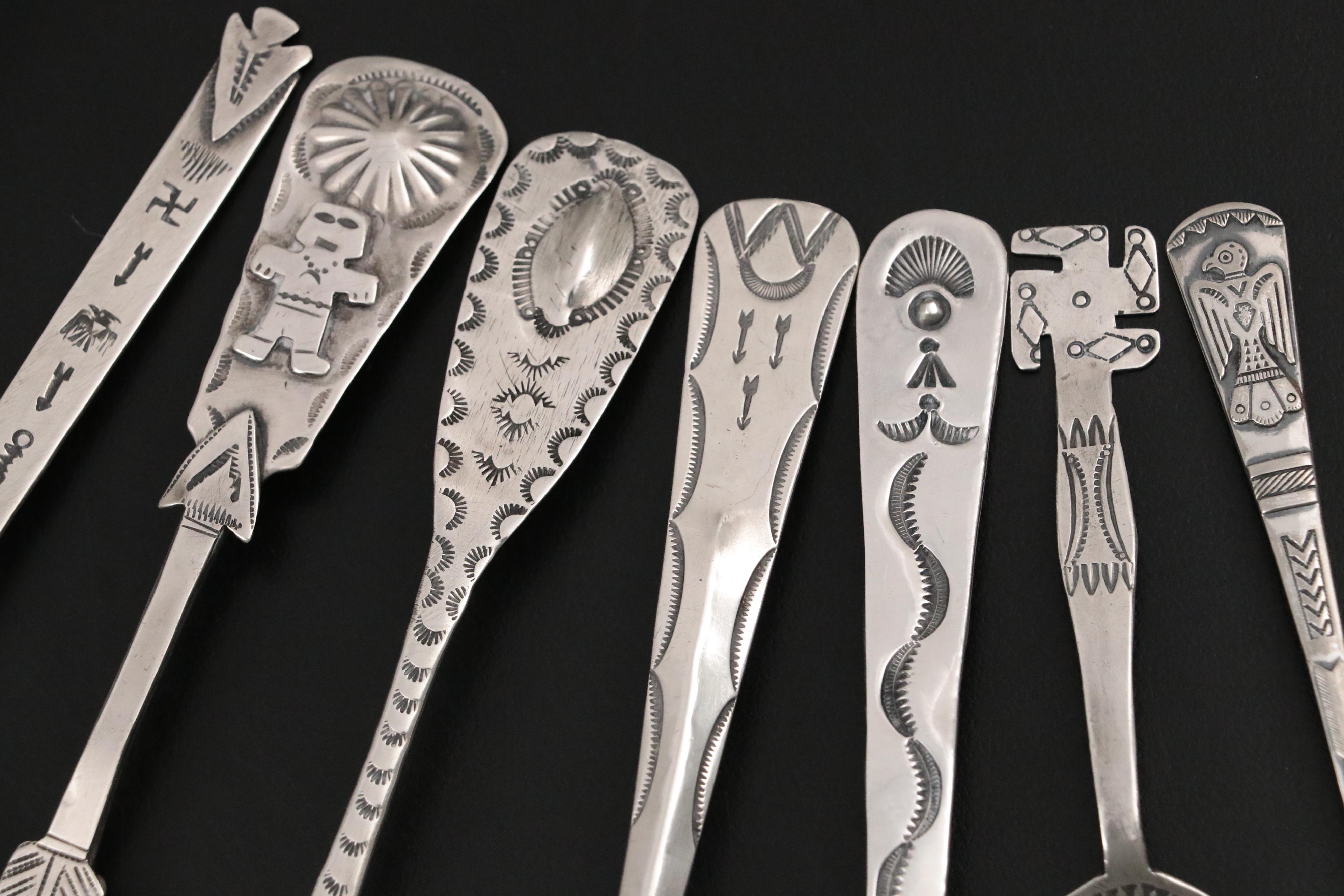Gilbert Tom and More Southwestern Sterling, 800 Silver, and Base Metal Spoons