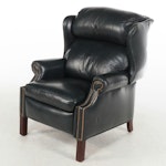 Hancock and Moore Woodbridge Leather Upholstered Recliner Wingback Armchair