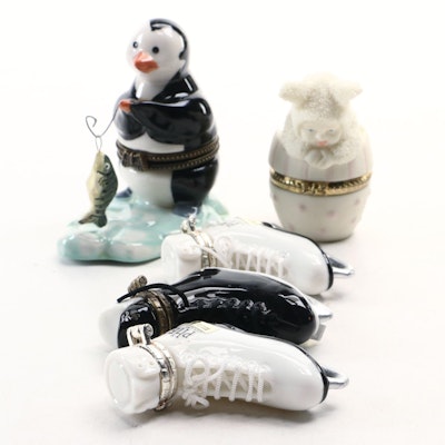 Department 56 Snow Babies with Other Porcelain Boxes